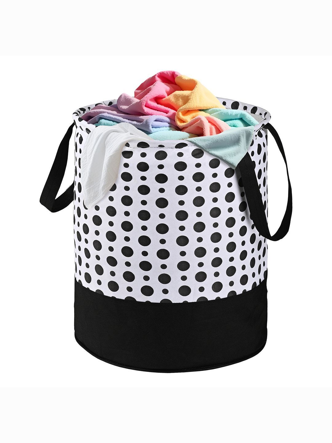 Kuber Industries Black & White Printed Foldable Laundry Bag 45 L-image-45