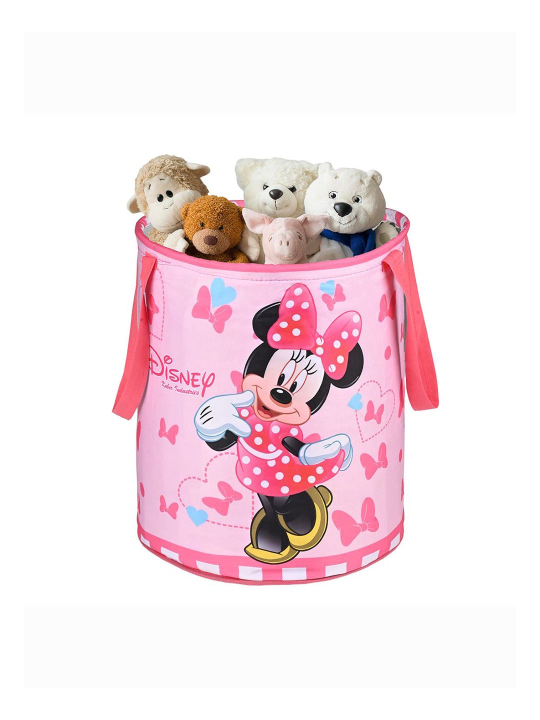 Kuber Industries Pink Disney Minnie Printed Foldable Laundry Bag 45L-image-44