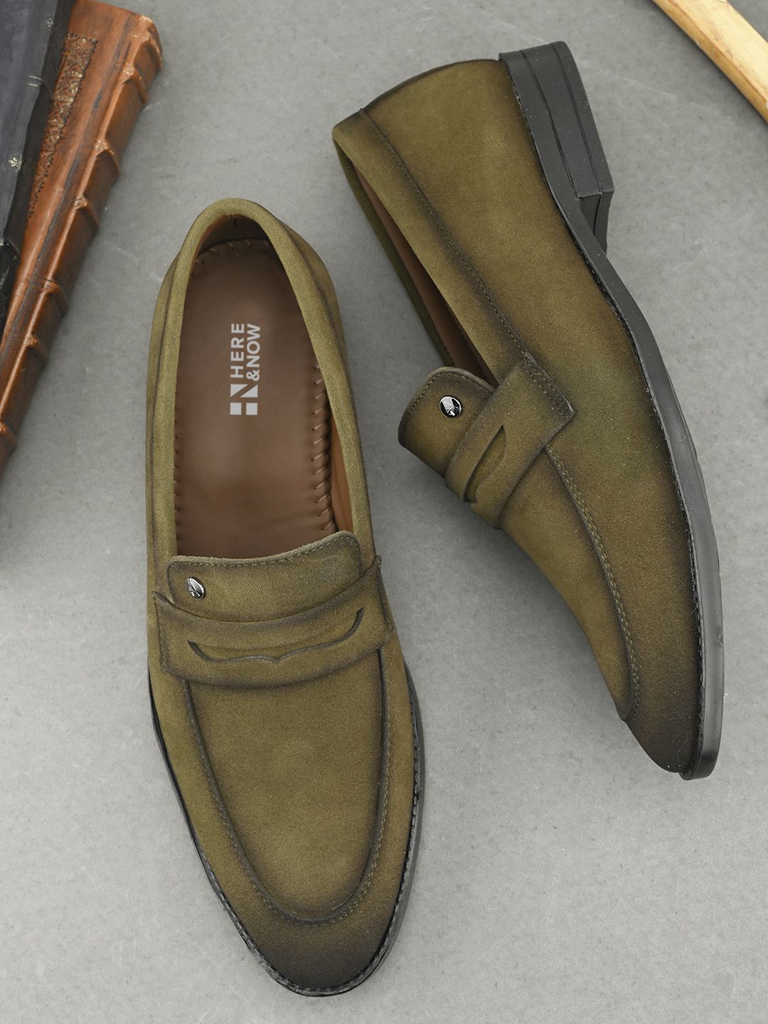 HERE&NOW Men Suede Formal Slip-Ons-picture-16