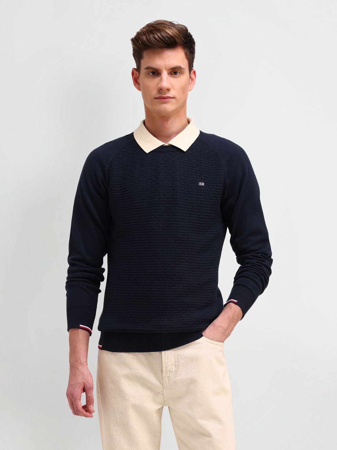 Arrow Sport Men Self Design Cotton Pullover Sweater-image-30