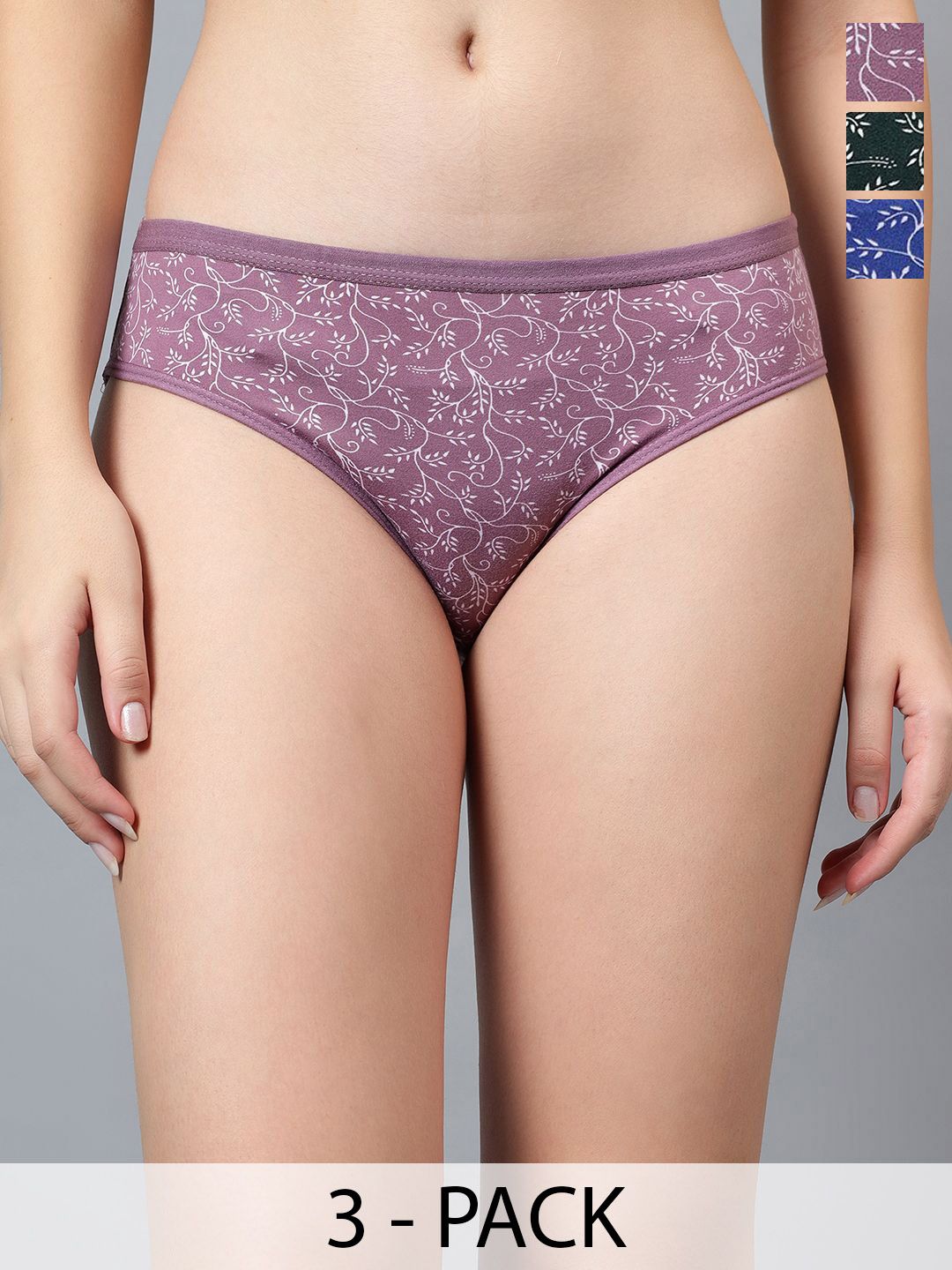 JJAAGG T Women Pack Of 3 Printed Basic Briefs-picture-40
