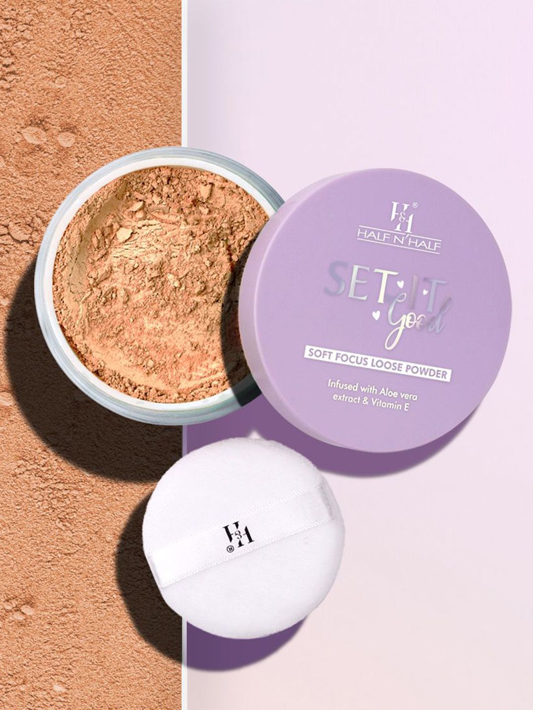 Half N Half Set It Good Soft Focus Loose Powder With Vitamin E 12g - Medium-picture-29