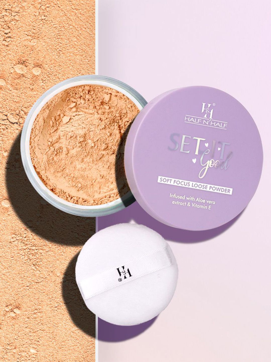 Half N Half Set It Good Soft Focus Loose Powder With Vitamin E 12g - Medium Deep-picture-43