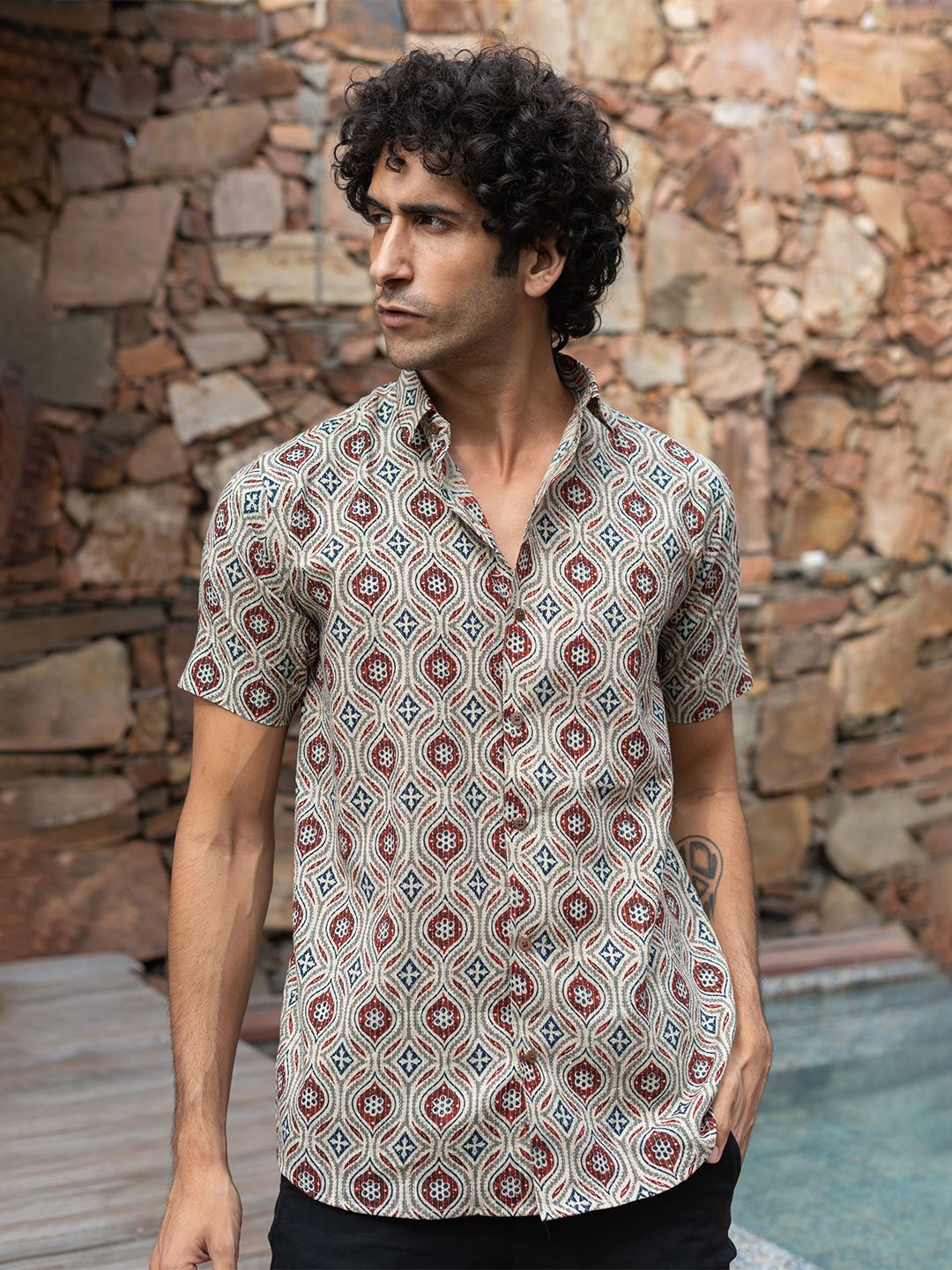 Shasak Men Classic Opaque Printed Casual Shirt-picture-51