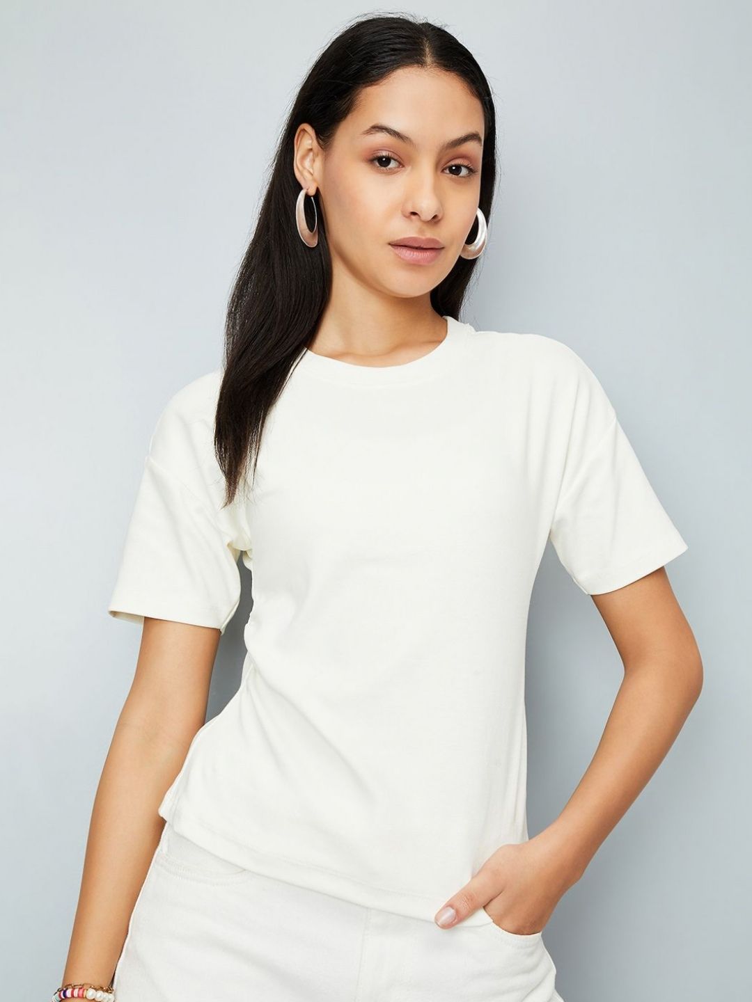 max Women Solid Round Neck Cotton T-shirt-picture-27