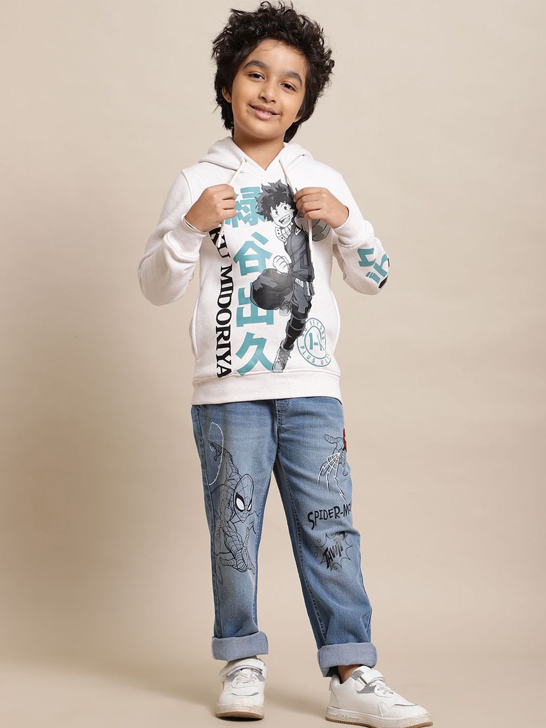 Kids Ville Boys My Hero Academia Printed Regular Fit Hoodie For Boys-picture-55