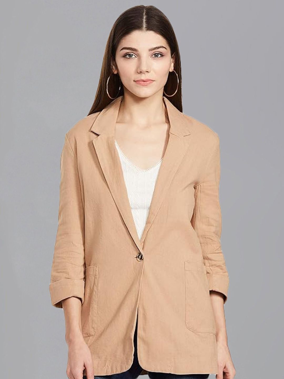 Dream of Glory Inc Notched Lapel Comfort Fit Lightweight Single Breasted Blazer