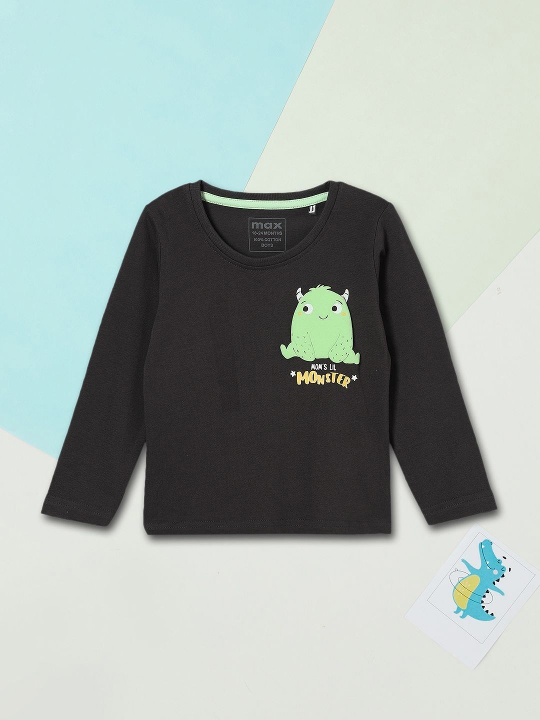 max Boys Graphic Printed Round Neck Cotton T-shirt-picture-39