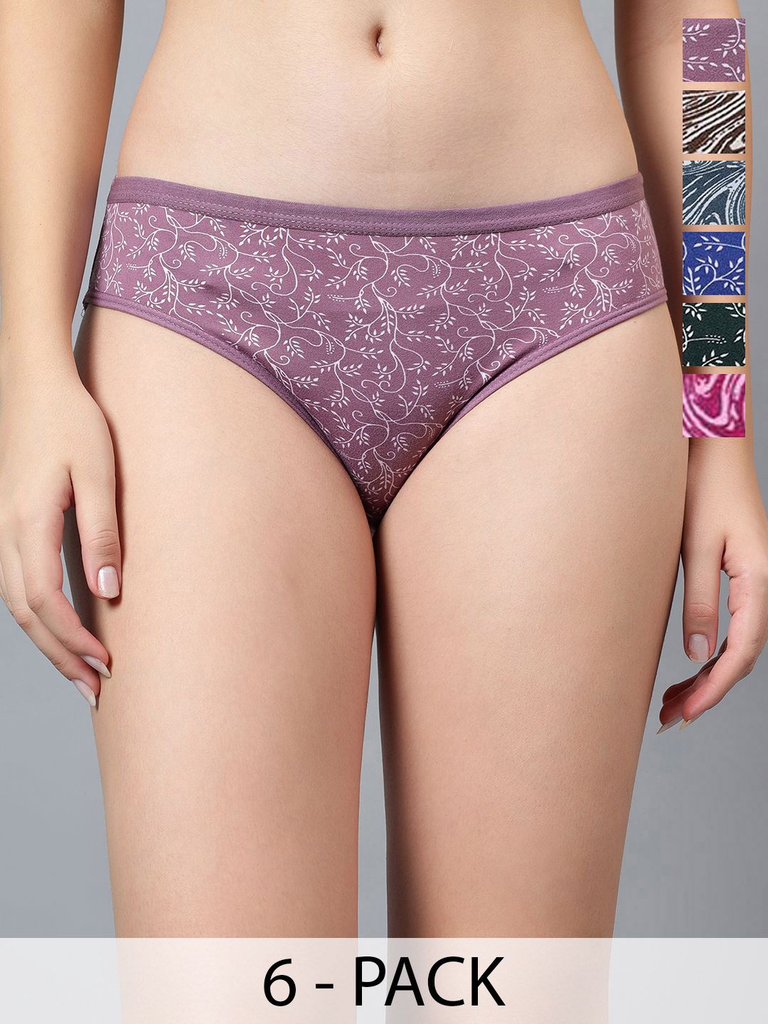 JJAAGG T Women Pack Of 6 Printed Basic Briefs-picture-35
