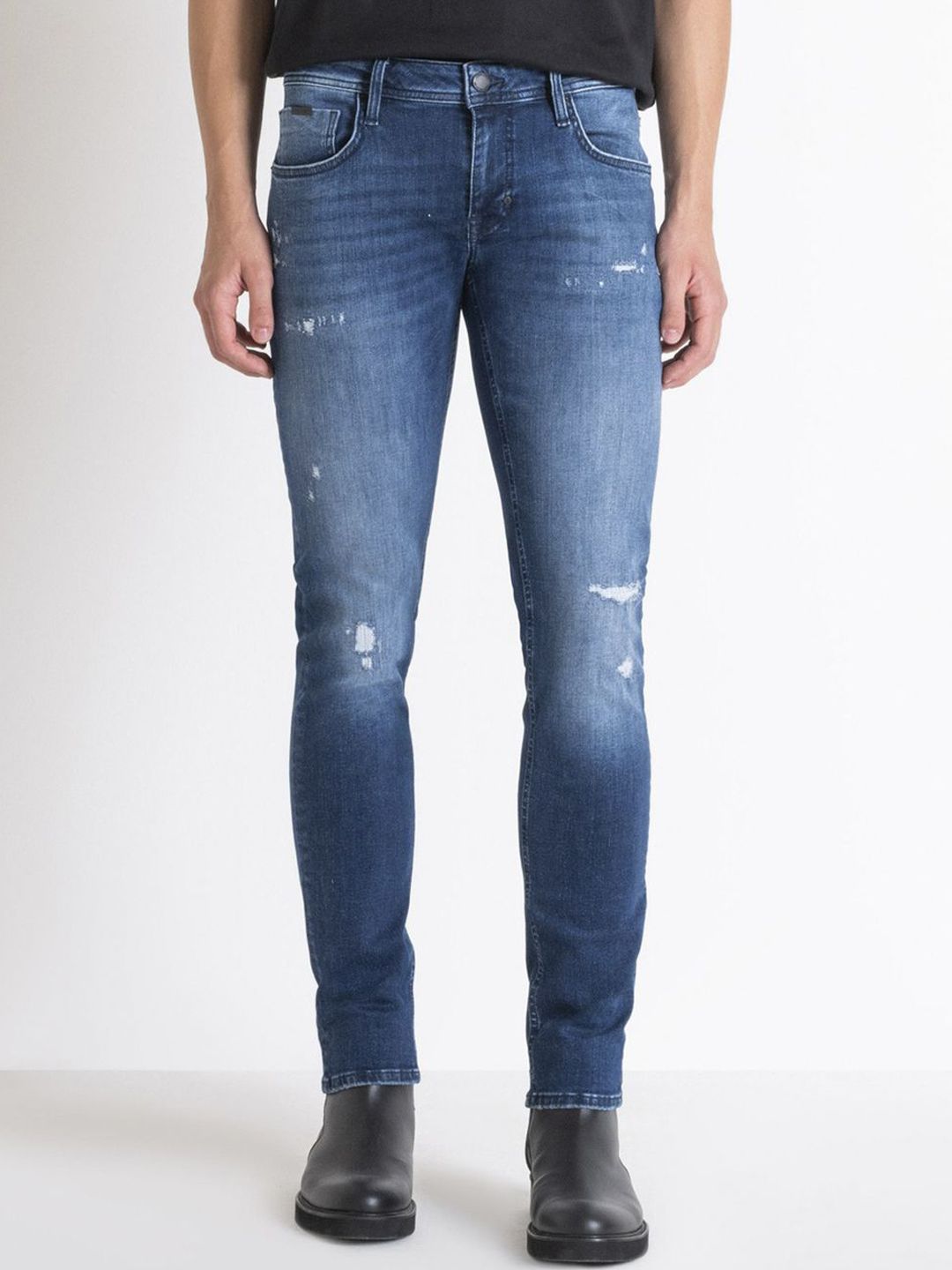 Antony Morato Men Tapered Fit Low Distress Jeans-picture-13