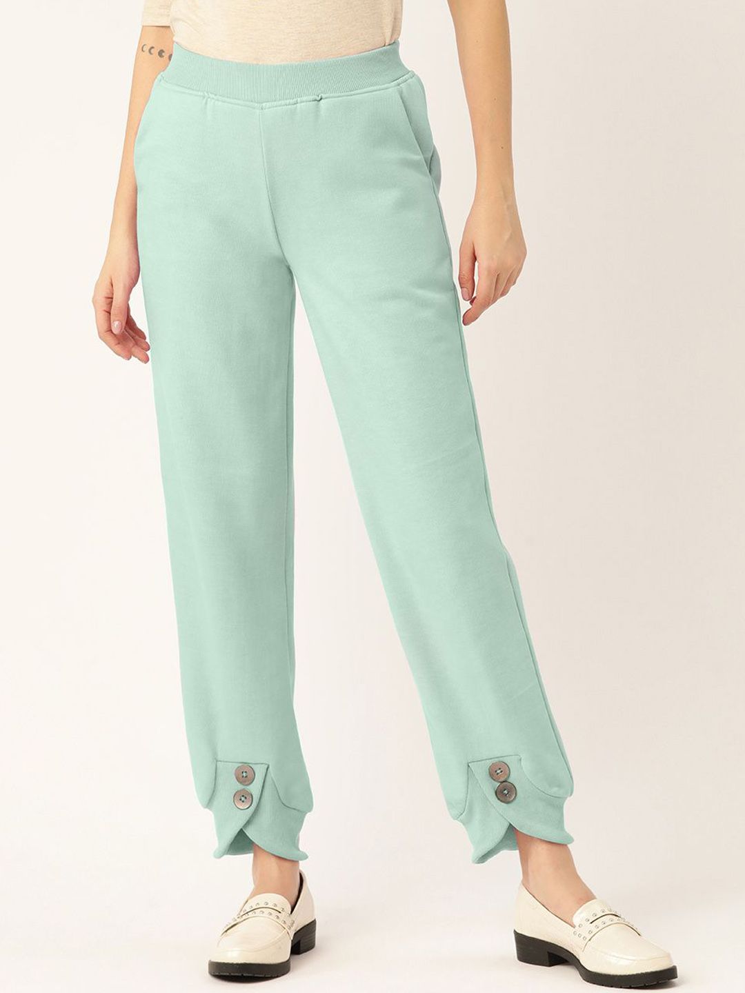 BRINNS Women Relaxed Easy Wash Cotton Solid Casual Mid-Rise Trousers-picture-21