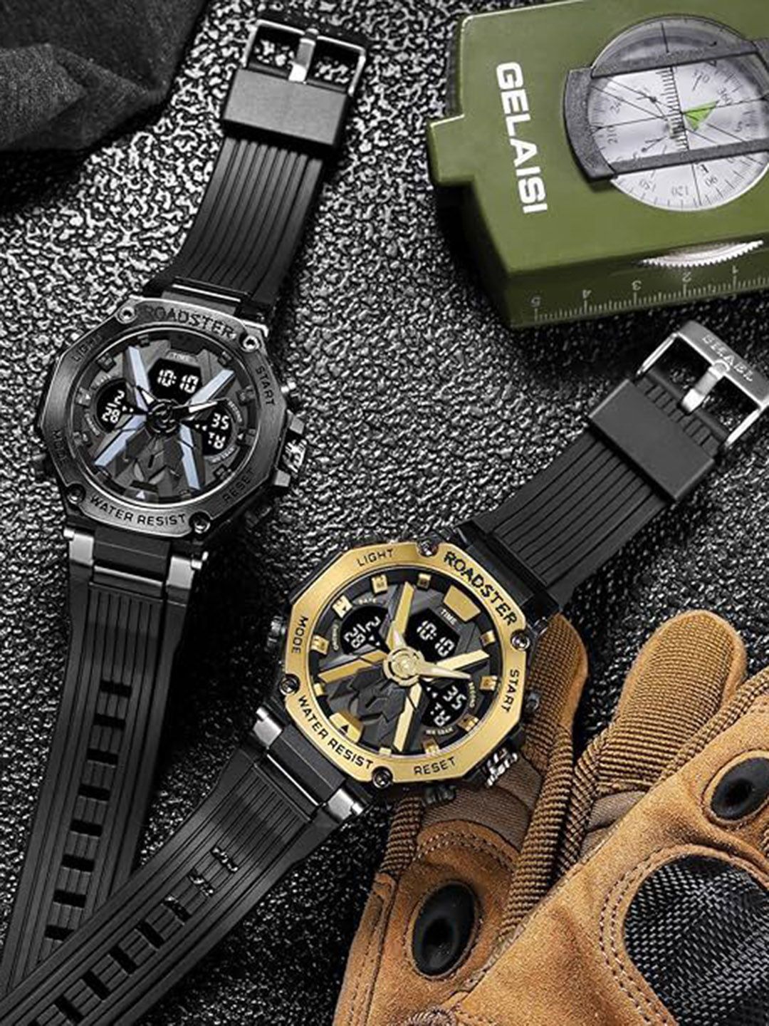 The Roadster Lifestyle Co Men Water Resistant Watch RDSTR-8087-BLACK-picture-10
