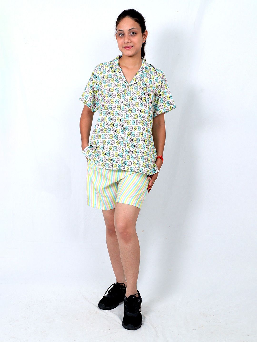 TILISM Printed Pure Cotton Shirt With Shorts Co-Ords-picture-14