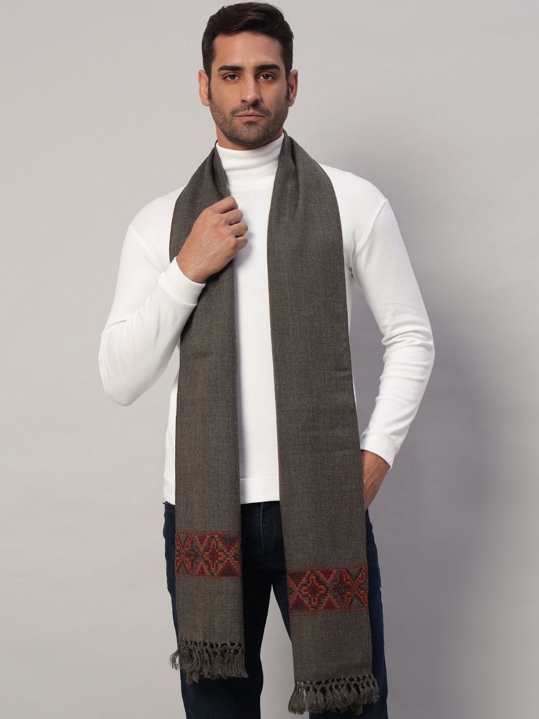 HANDICRAFT PALACE Men Merino Wool Mufflers-picture-47