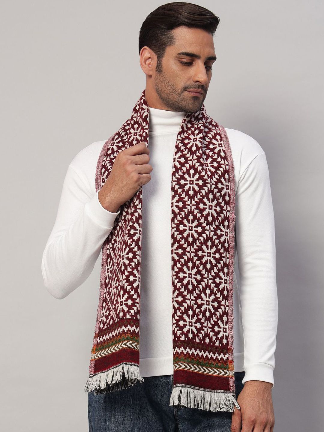 HANDICRAFT PALACE Men Merino Wool Mufflers-picture-36