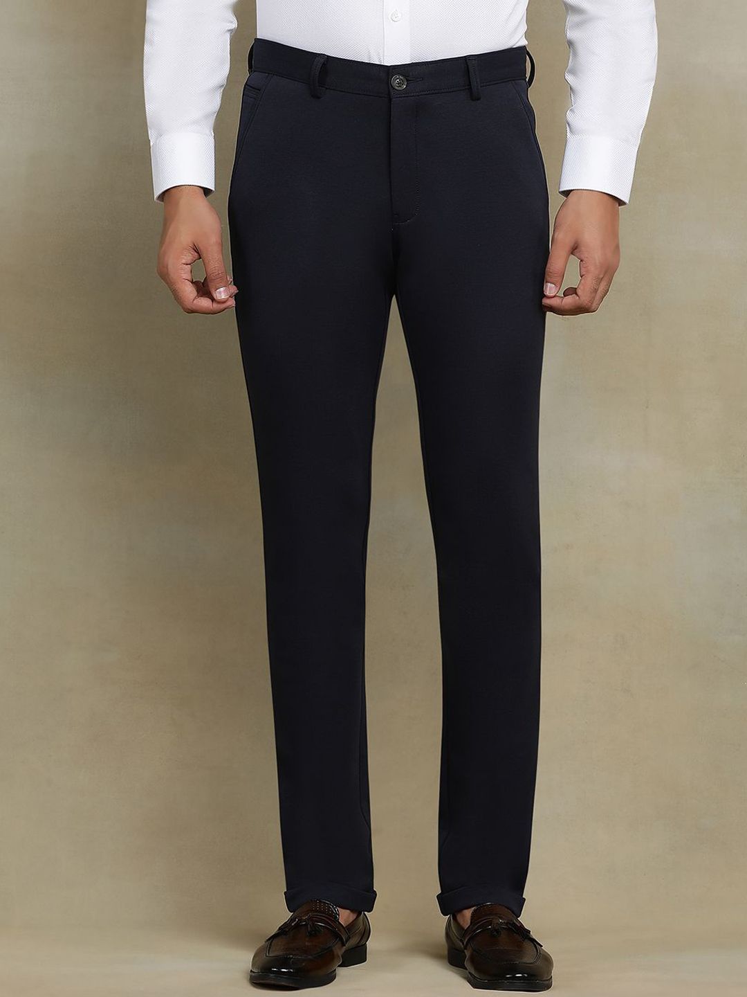 JB STUDIO Men Slim Fit Mid-Rise Formal Trousers-image-13