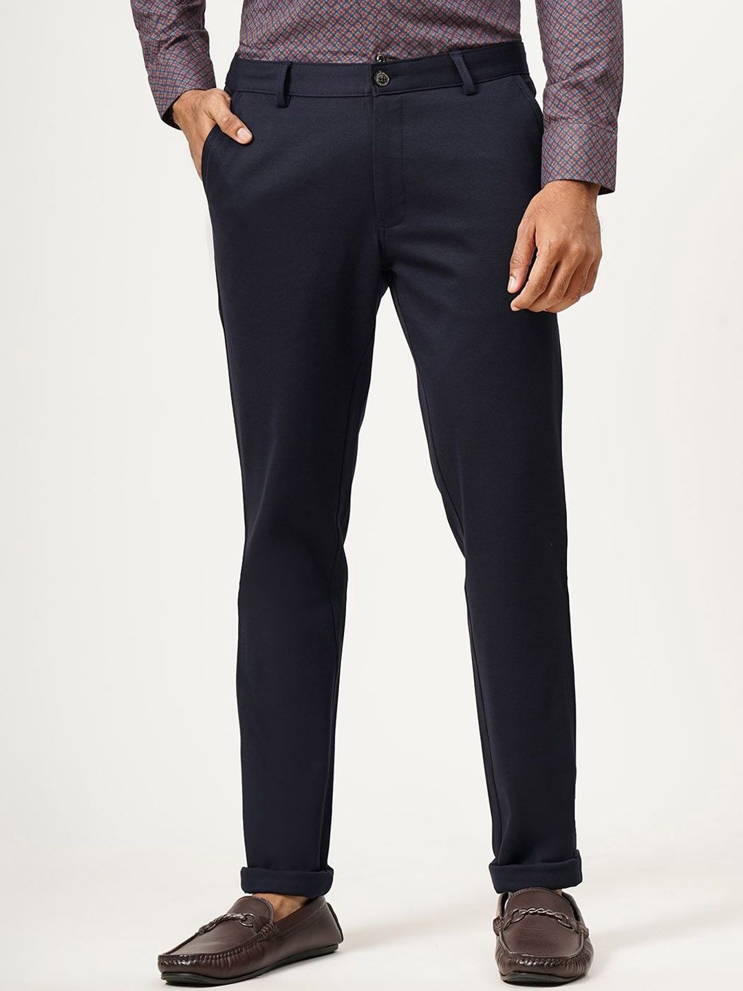 JB STUDIO Men Mid-Rise Slim Fit Formal Trousers-image-5
