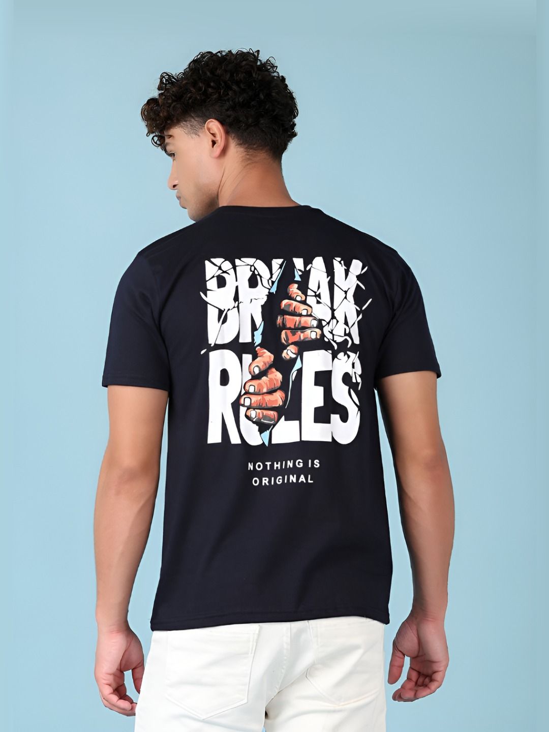 V-Mart Men Typography Printed Round Neck Cotton T-shirt-picture-11