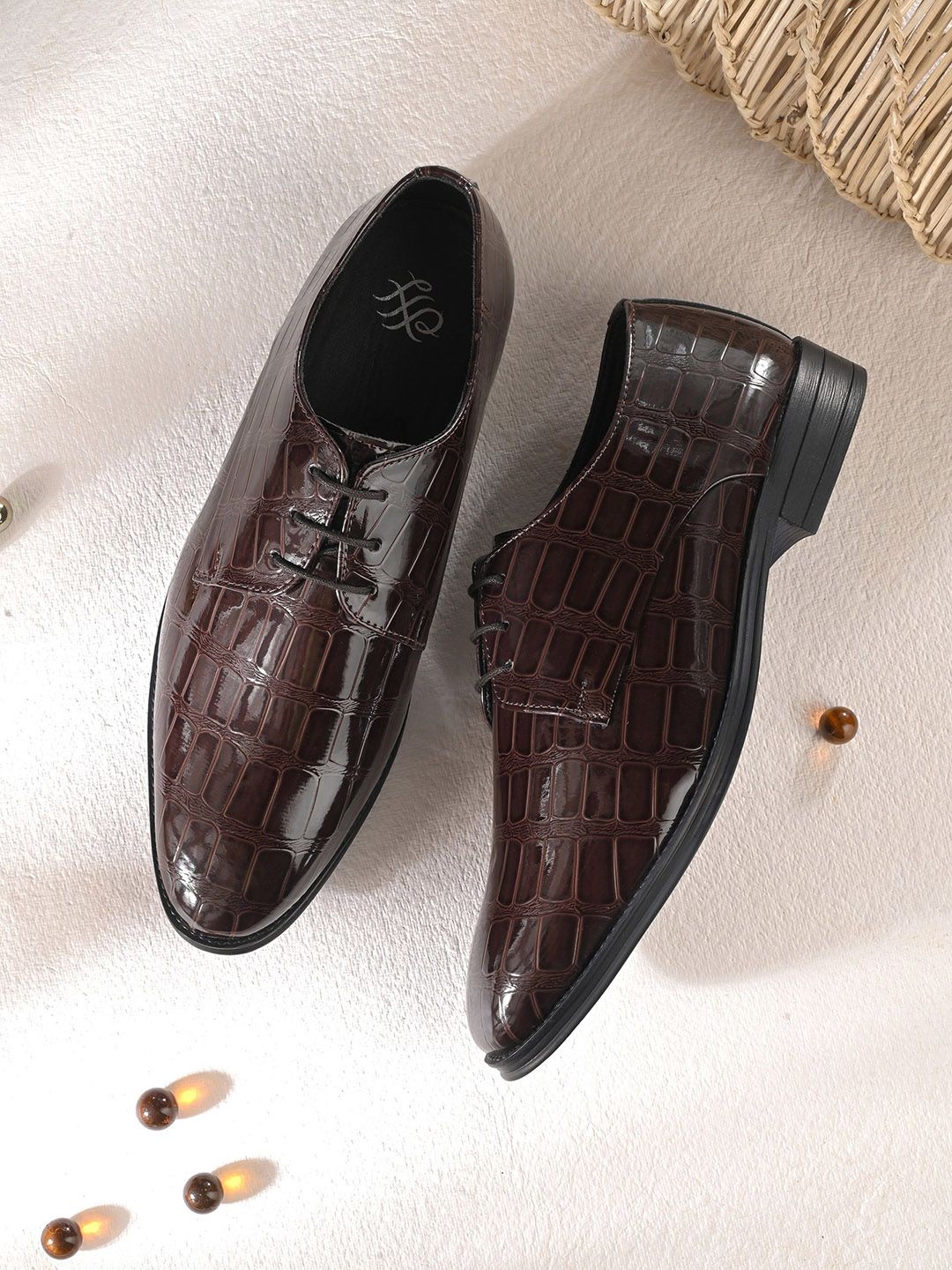 House of Pataudi MenFormal Lace Up Round Toe Derby-picture-19