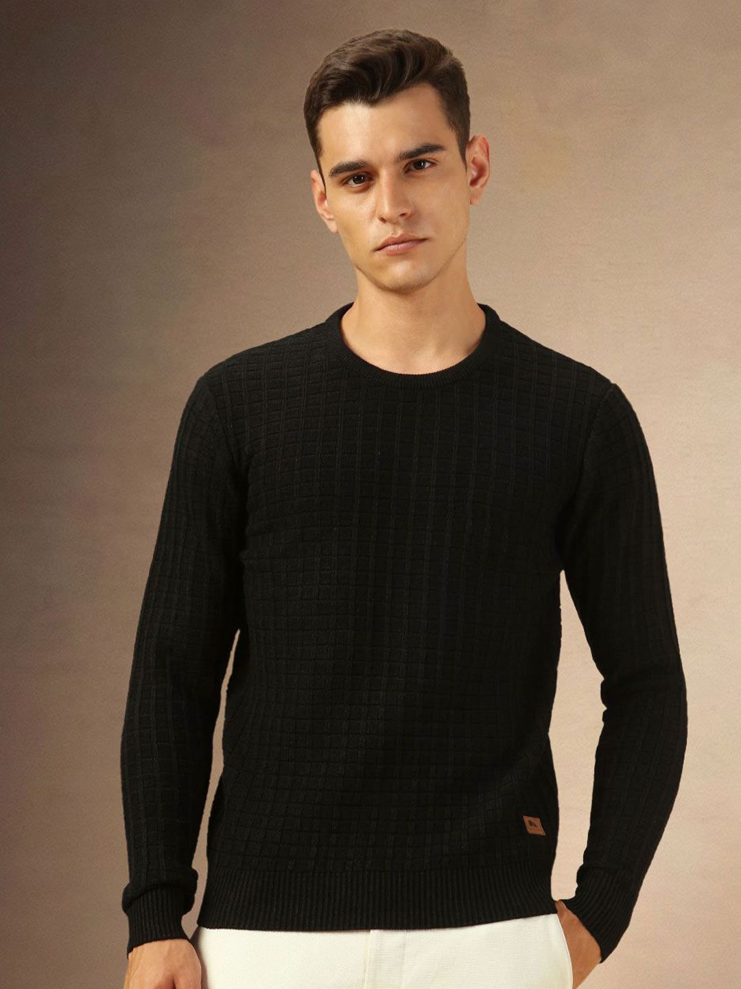 Dennis Lingo Men Acrylic Solid Full Sleeves Crew Neck Pullover Sweater-picture-10