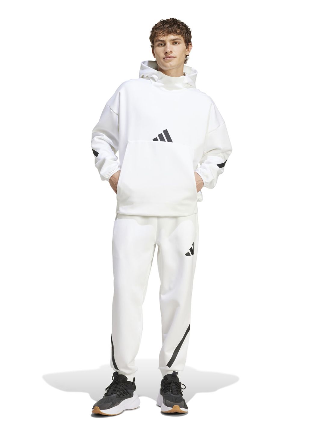 ADIDAS Men Brand Logo Printed Mid Rise Joggers-image-40