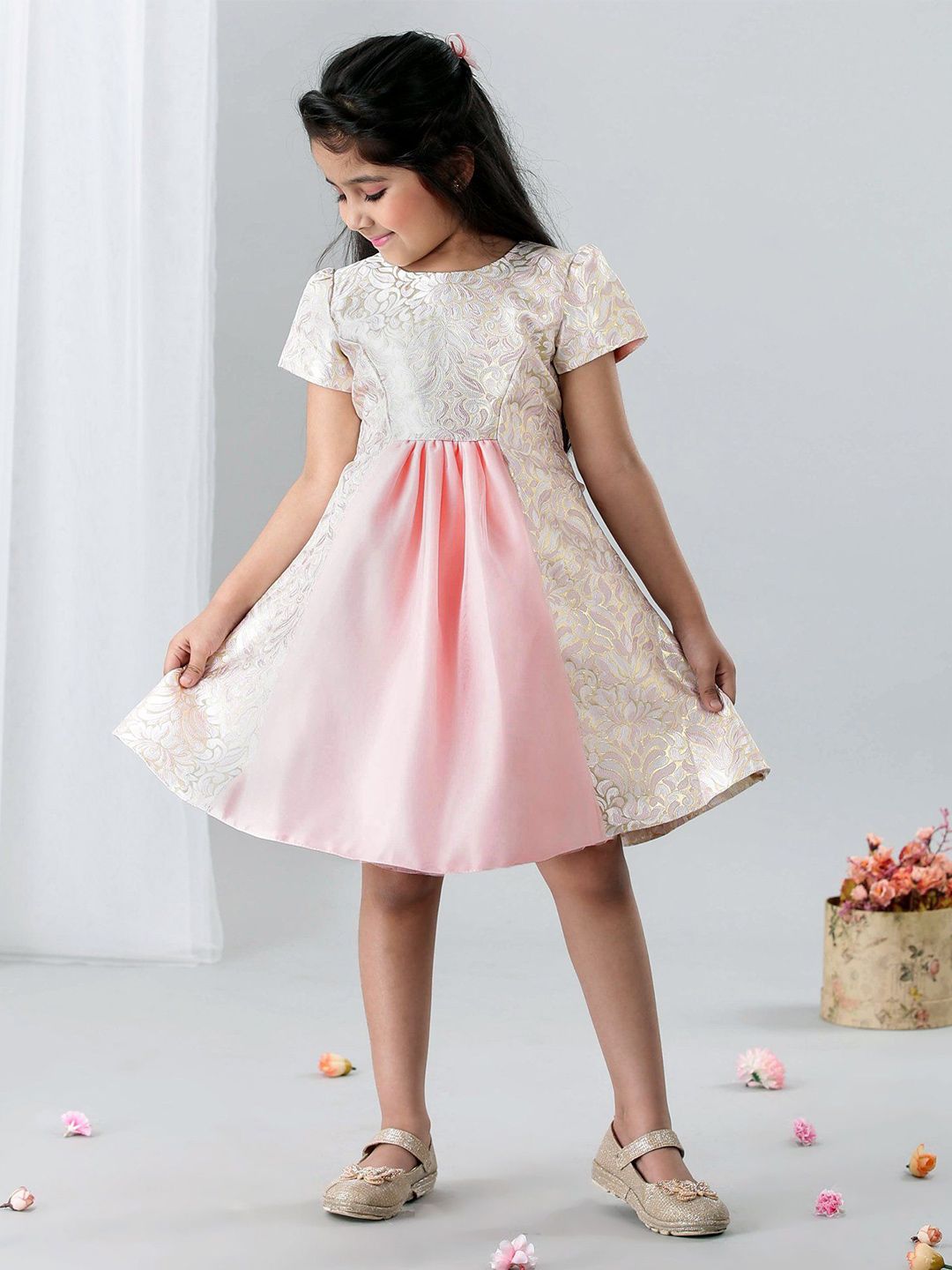 mark & mia Mark and Mia Girls Self Design Fit & Flare Dress-picture-15