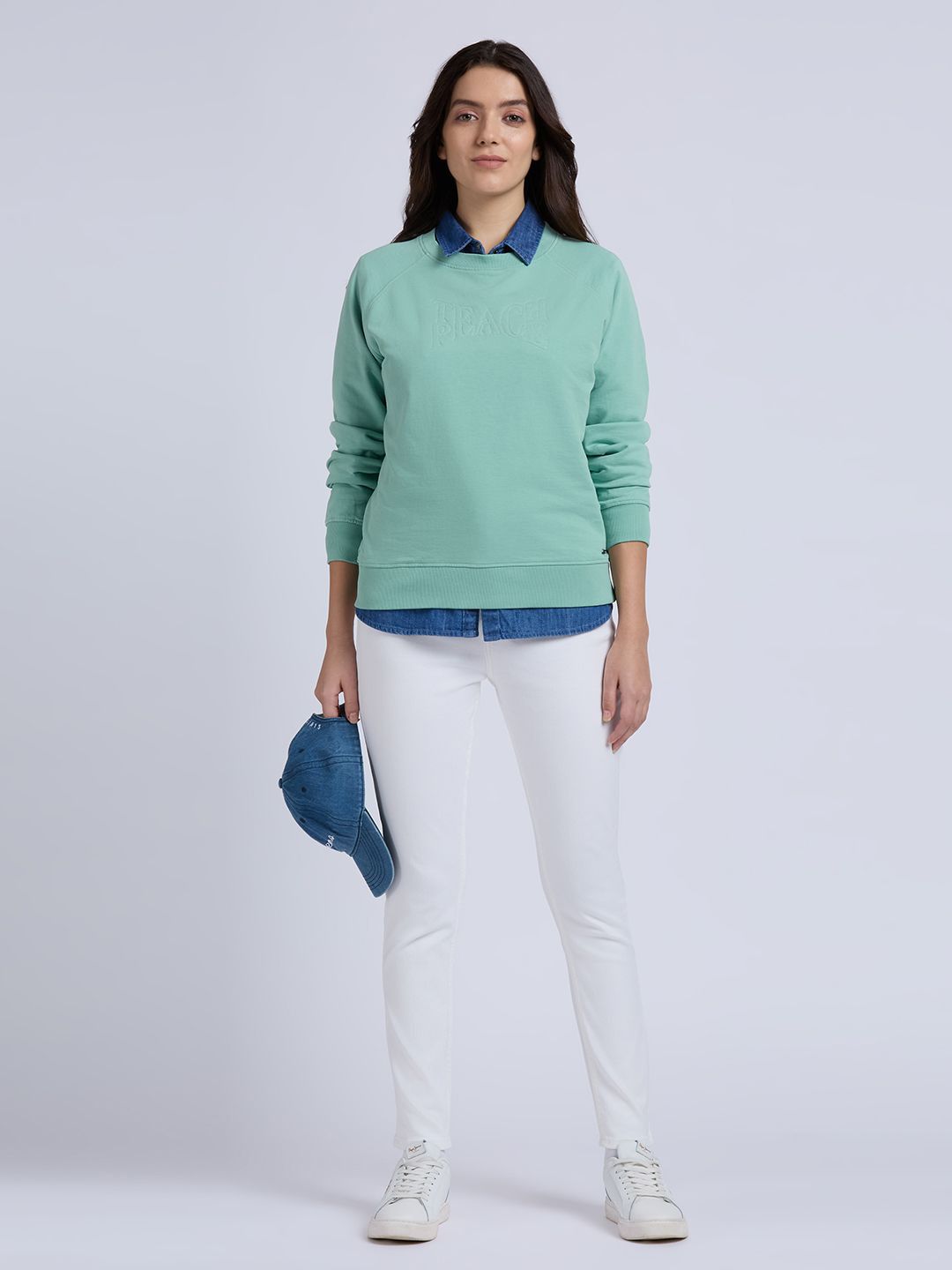 Pepe Jeans Women Solid Embroidery Full Sleeve Sweatshirt-picture-23