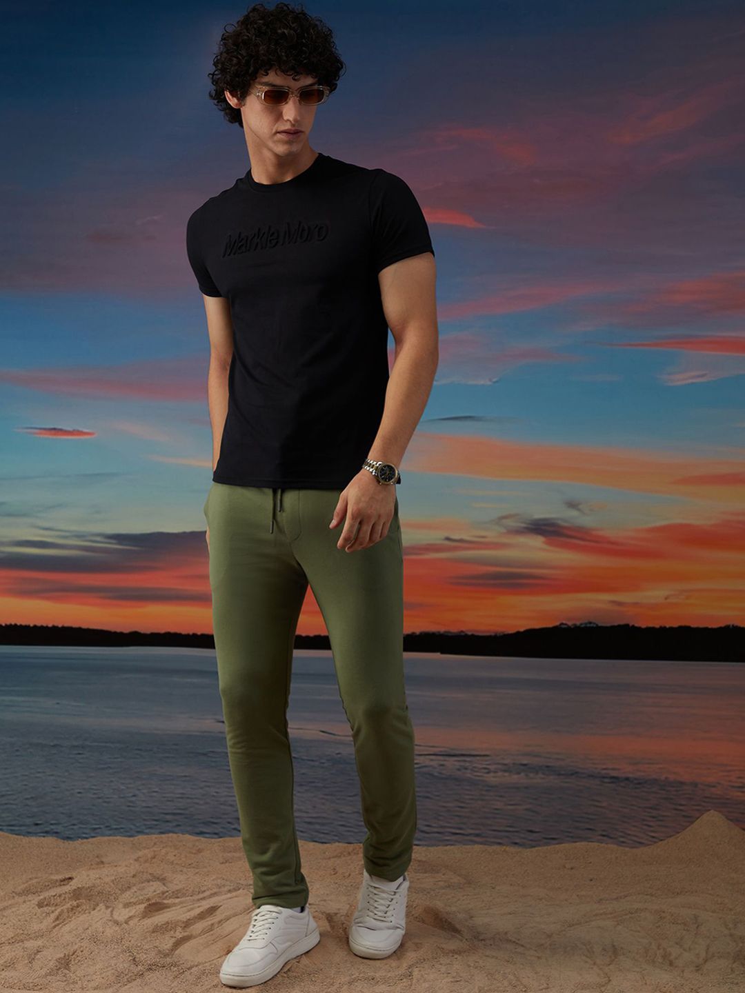 Markle Moro Men Slim Fit High-Rise Joggers Trousers-image-30