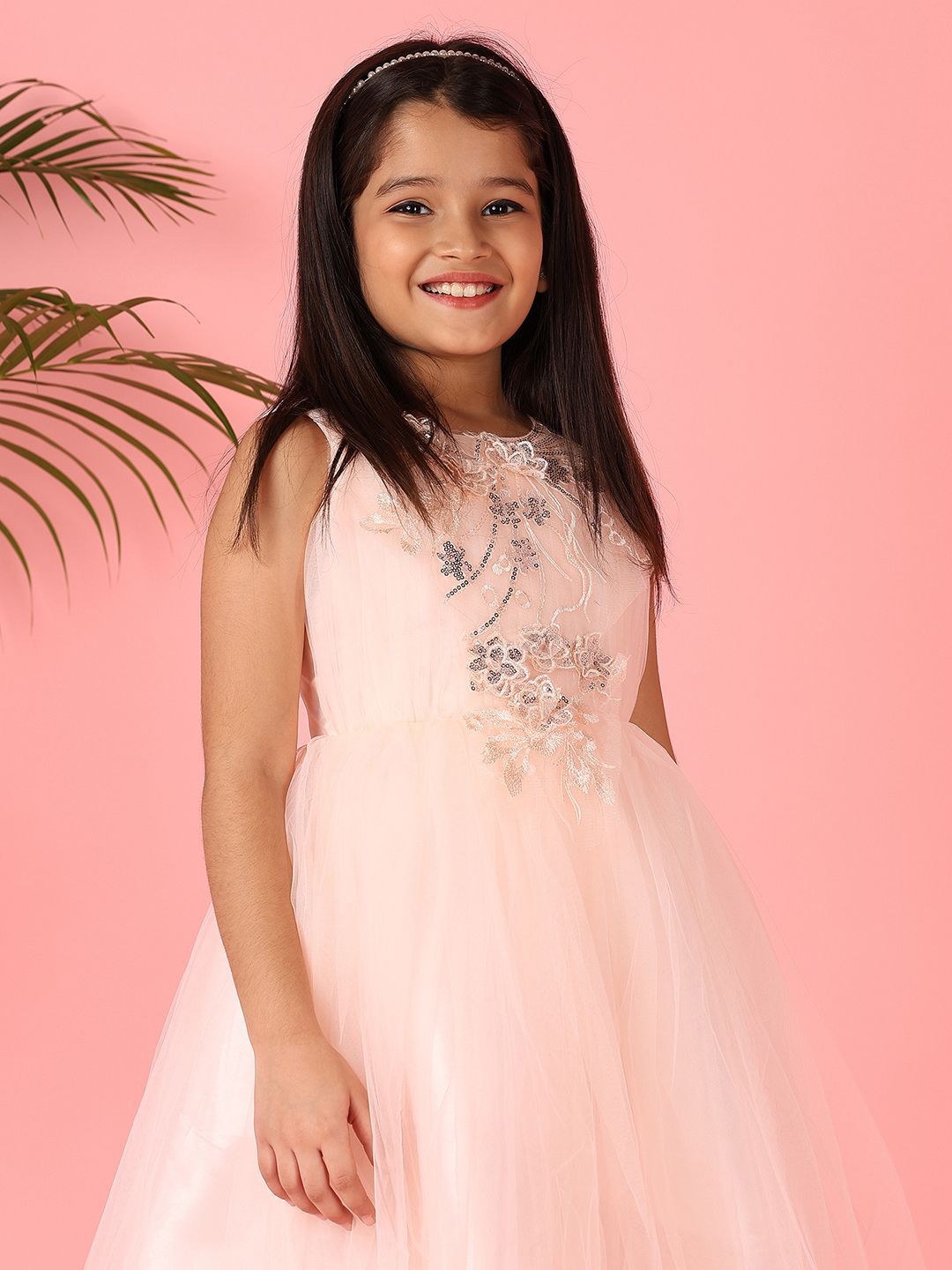 V-Mart Girls Sequined Fit & Flare Dress-picture-16