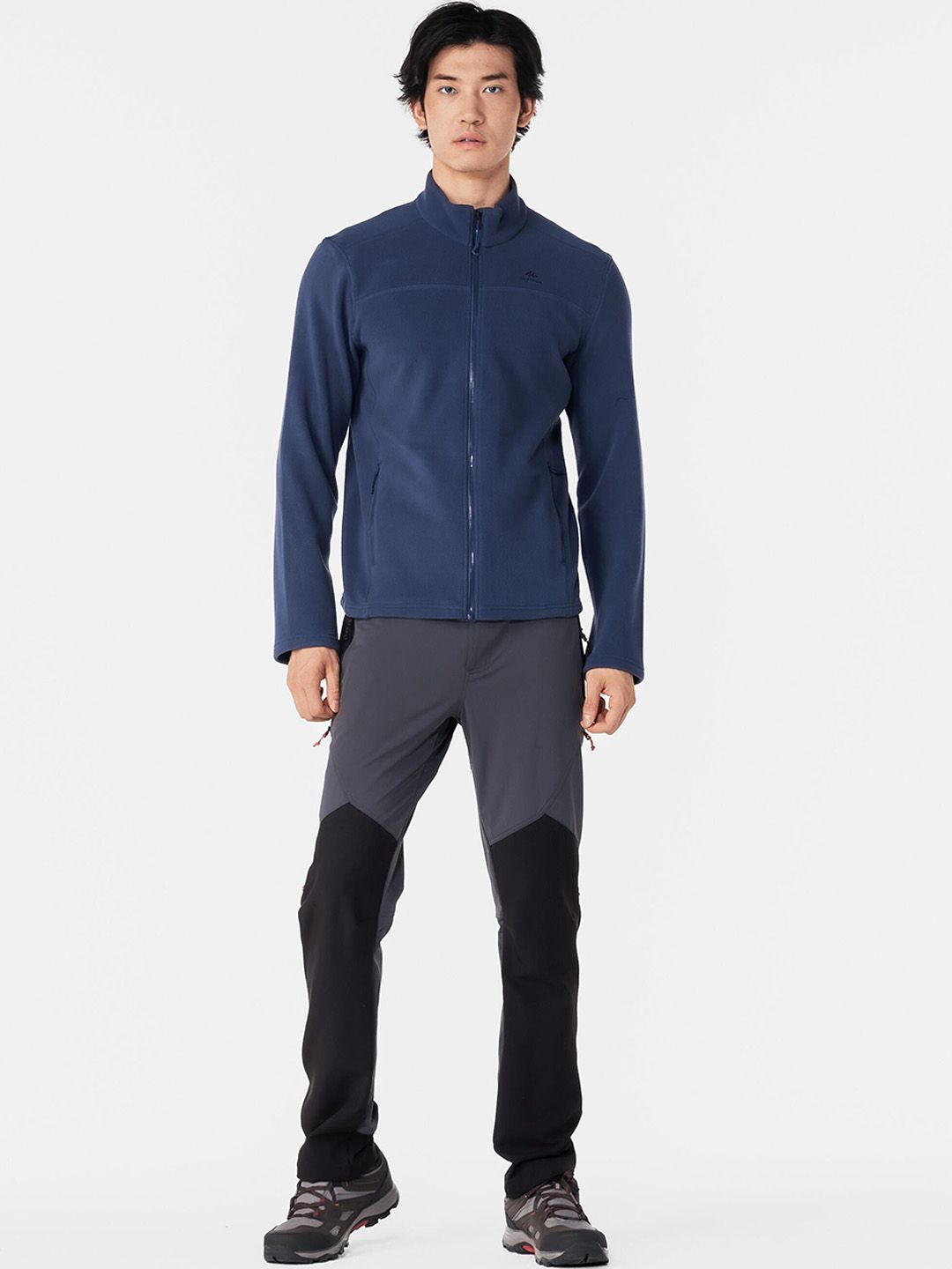 Quechua By Decathlon Men Mock Collar Solid Sports Sporty Jacket