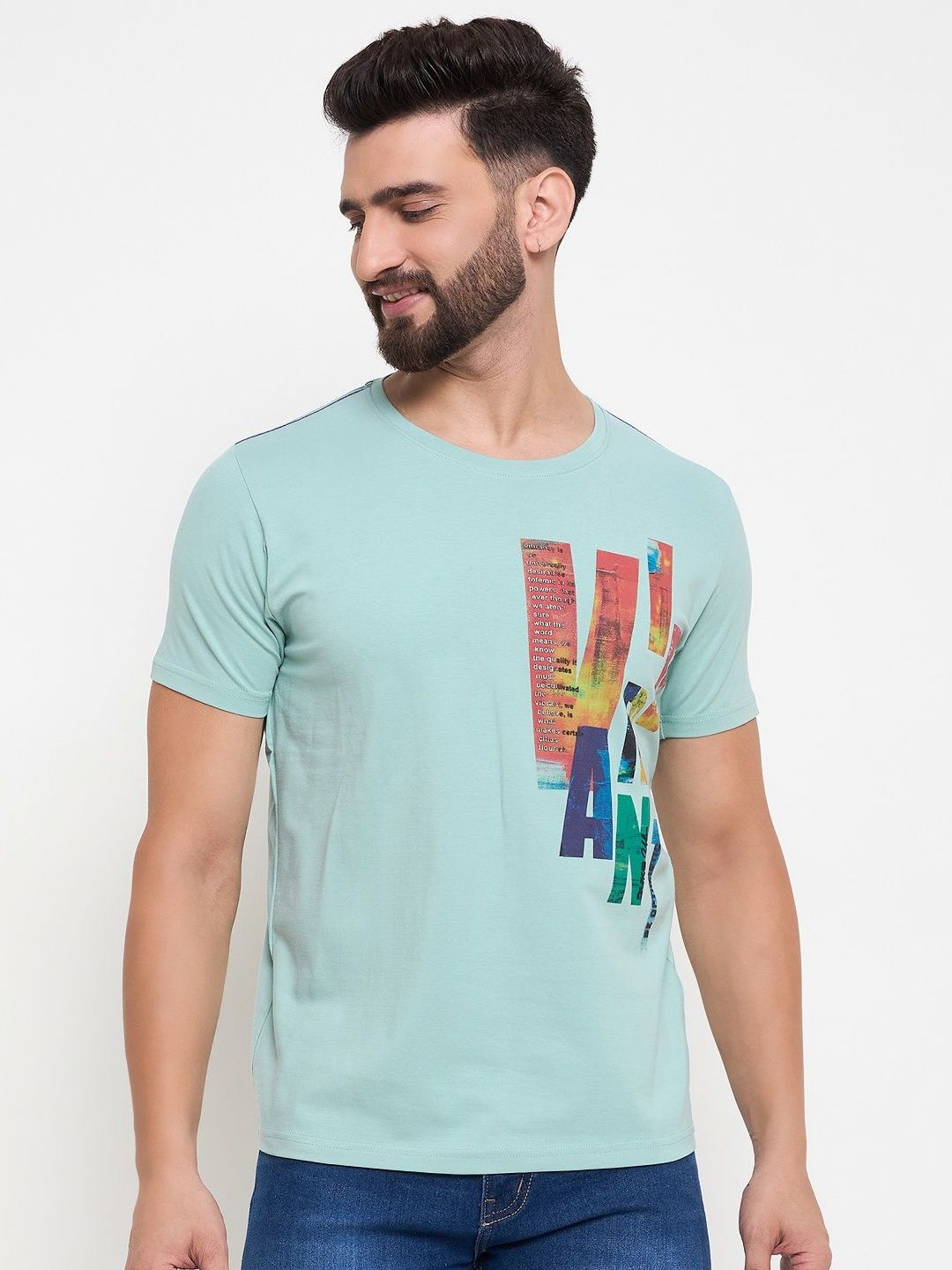 Duke Men Typography Printed Round Neck Cotton Slim Fit T-shirt-picture-18