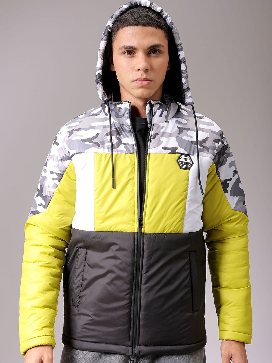 The Indian Garage Co Men Hooded Camouflage Printed Casual Padded Jacket-picture-35