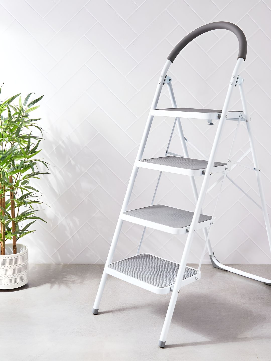 Home Centre White Solid Metal Step Ladder-picture-56