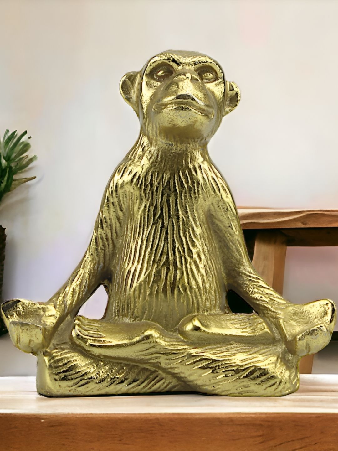Hind Decor Gold-Toned Monkey Meditation Sculpture Showpiece-image-48