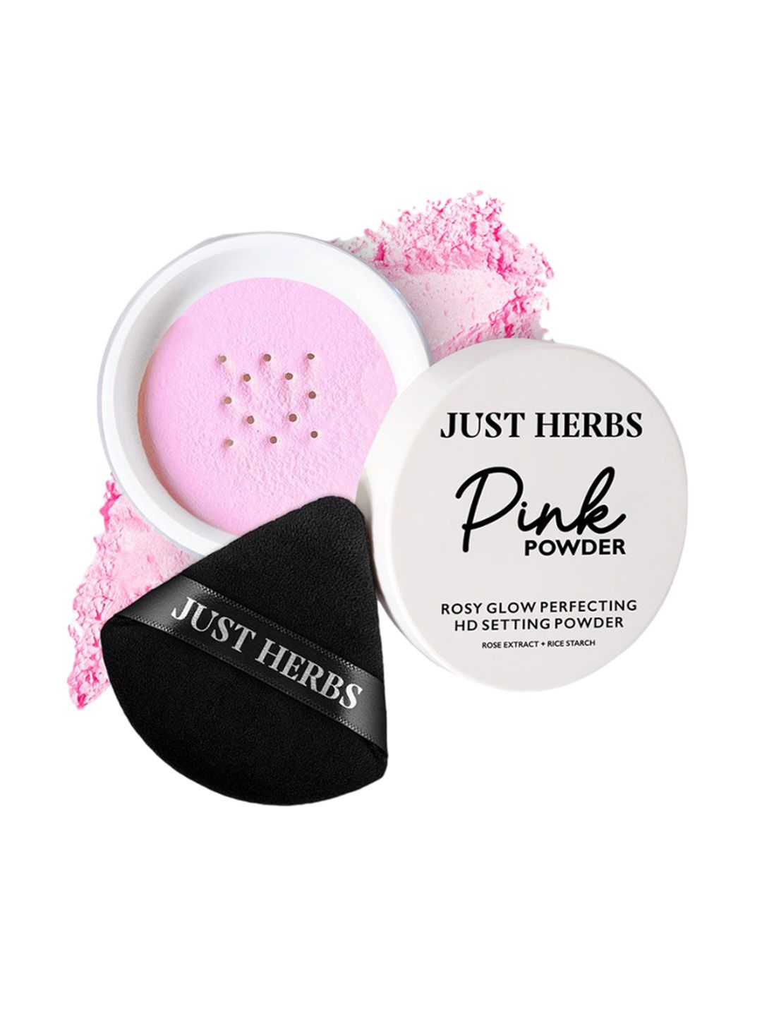 Just Herbs HD Setting Pore Blurring Powder With Rose Extracts -15g- Pink Glow-image-34
