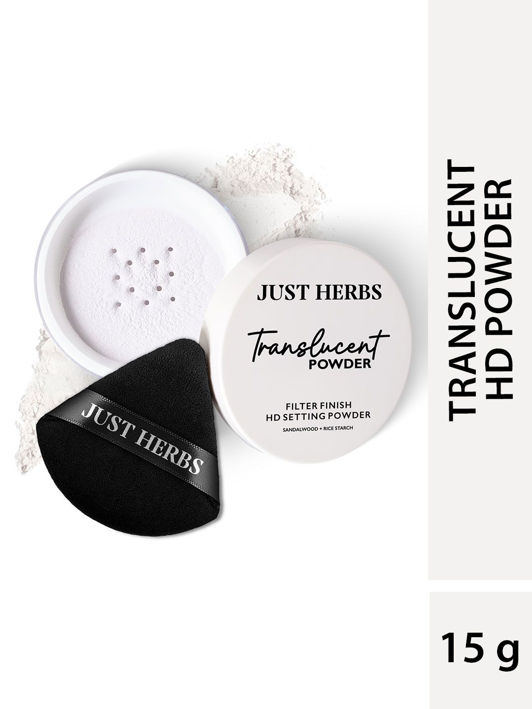 Just Herbs HD Setting Powder With Sandalwood & Rice Starch - 15 g -Translucent-image-36