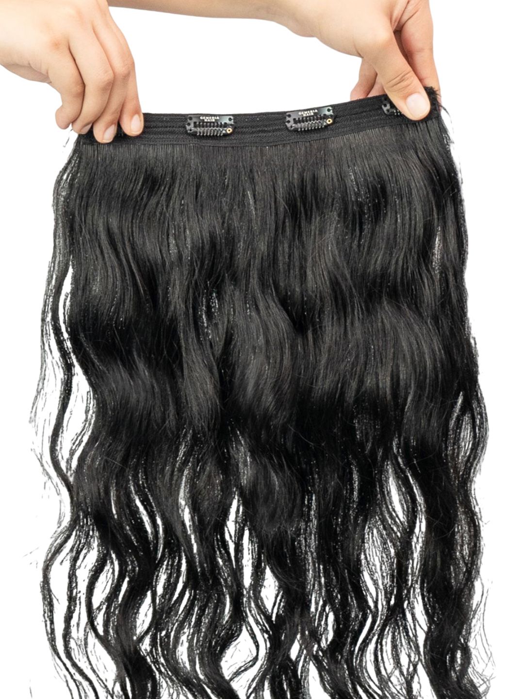 GEMERIA HAIR Clip In Volumizer Hair Extension 22Inch - Jet Black-image-3