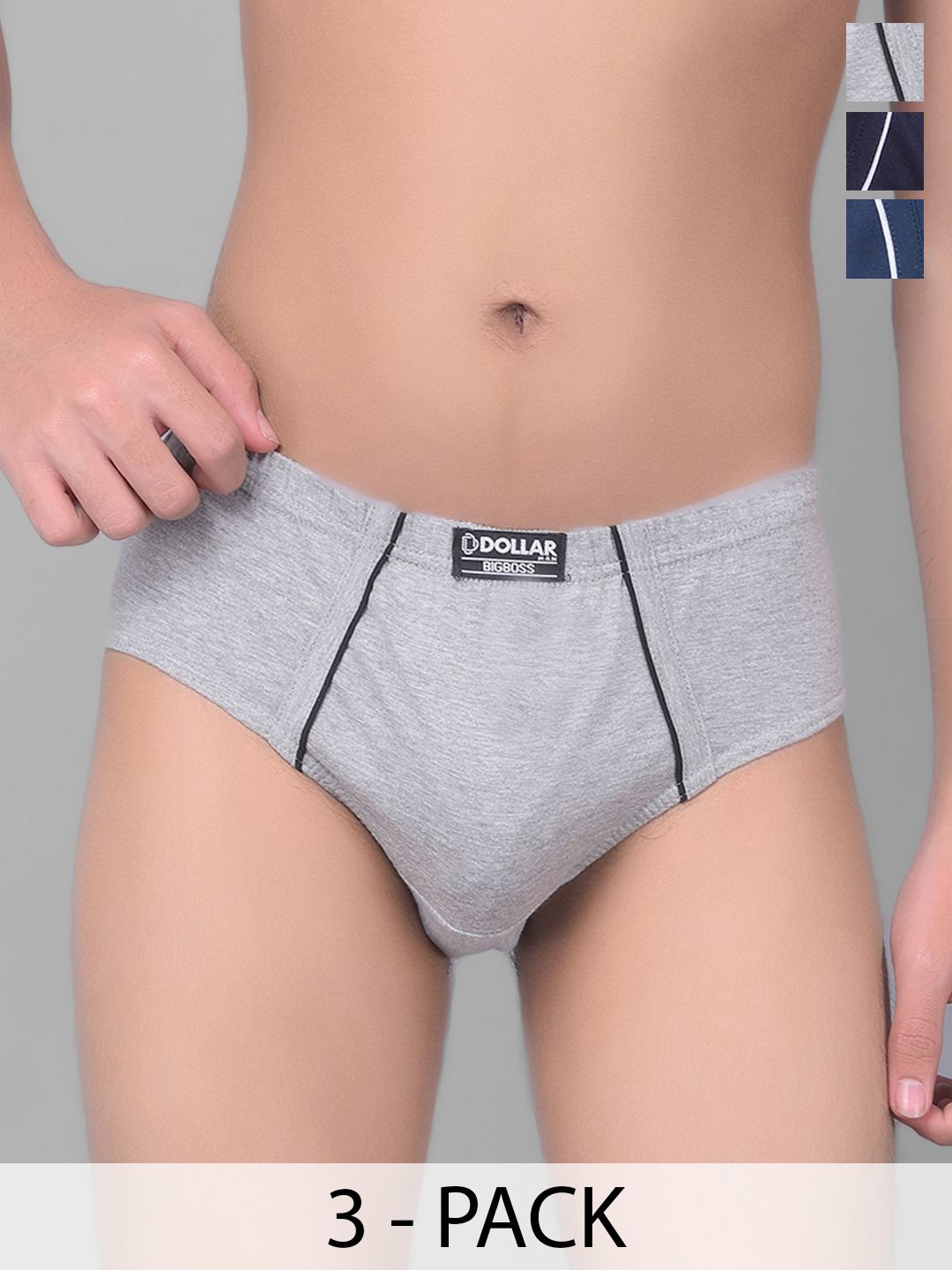 Dollar Bigboss Pack Of 3  Assorted Cotton Basic Briefs MBKBR-03-MDSUE-PO3-CO1-picture-18