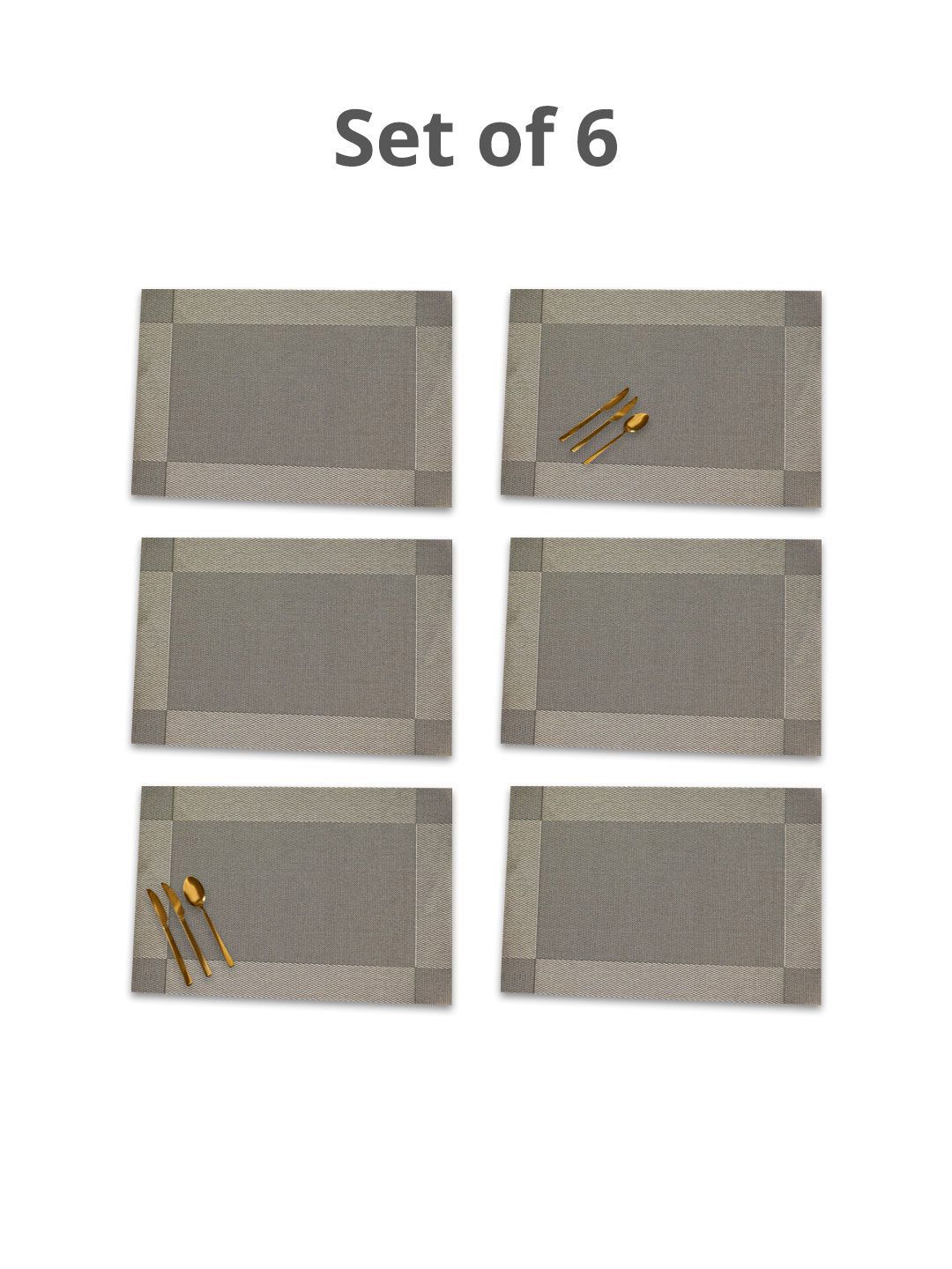 MARKET99 Green 6 Pieces Textured Table Placemats-picture-40