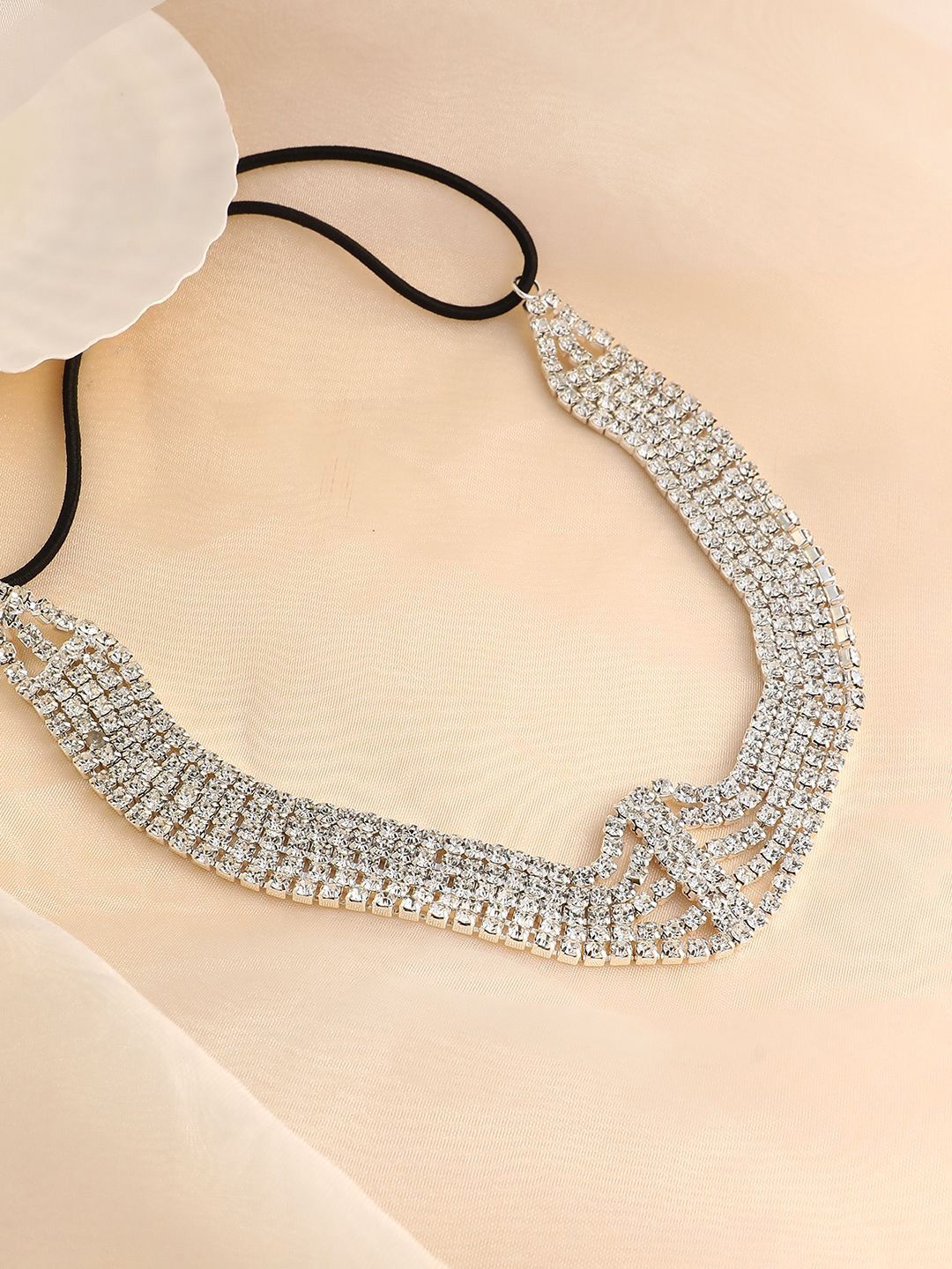 SOHI Silver-Plated The Bijou Collar Stone Studded Minimal Necklace-picture-27
