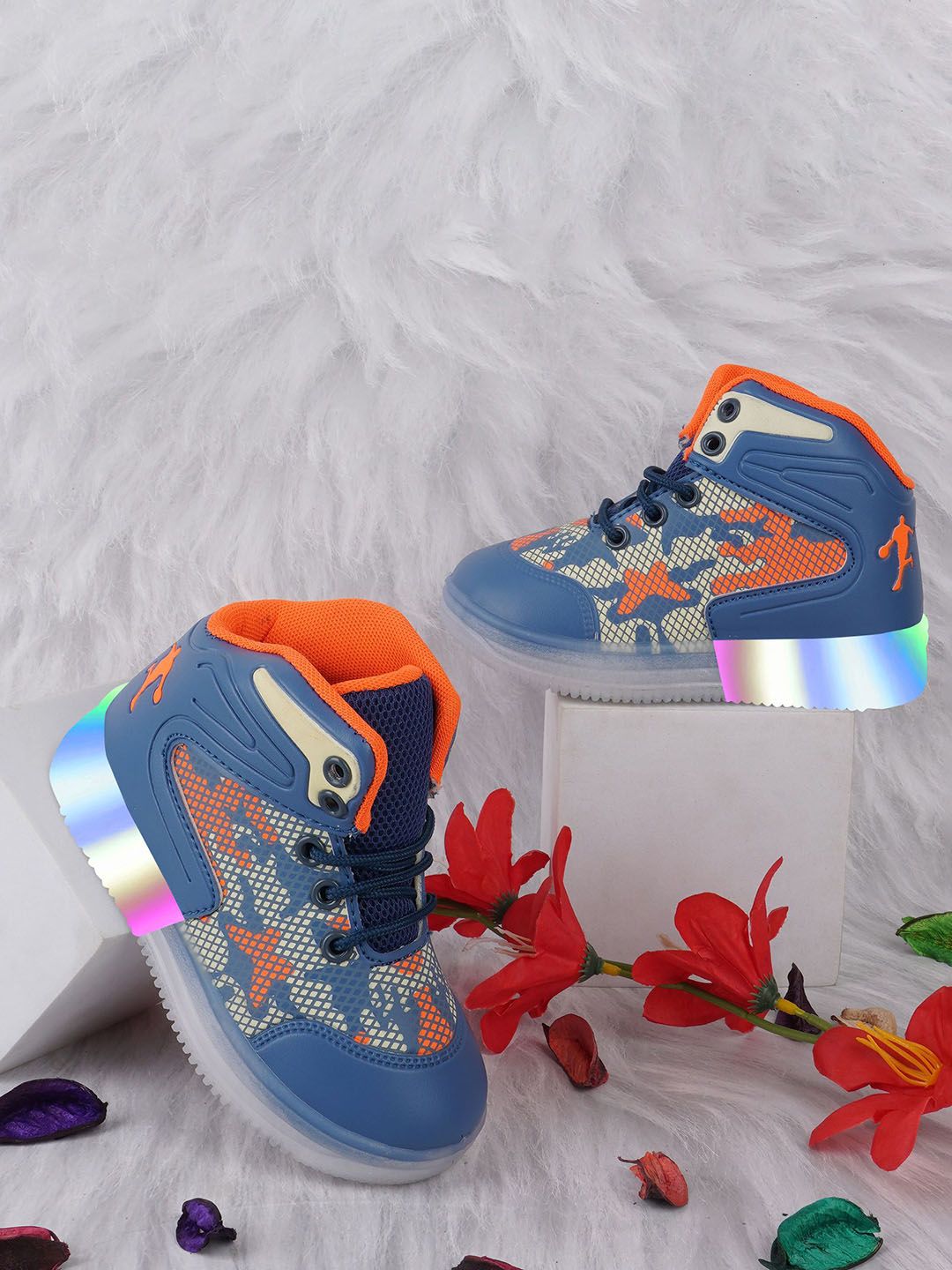 BAESD Kids Colourblocked LED Lightweight Lace-Ups Smart Casual Sneakers-picture-35