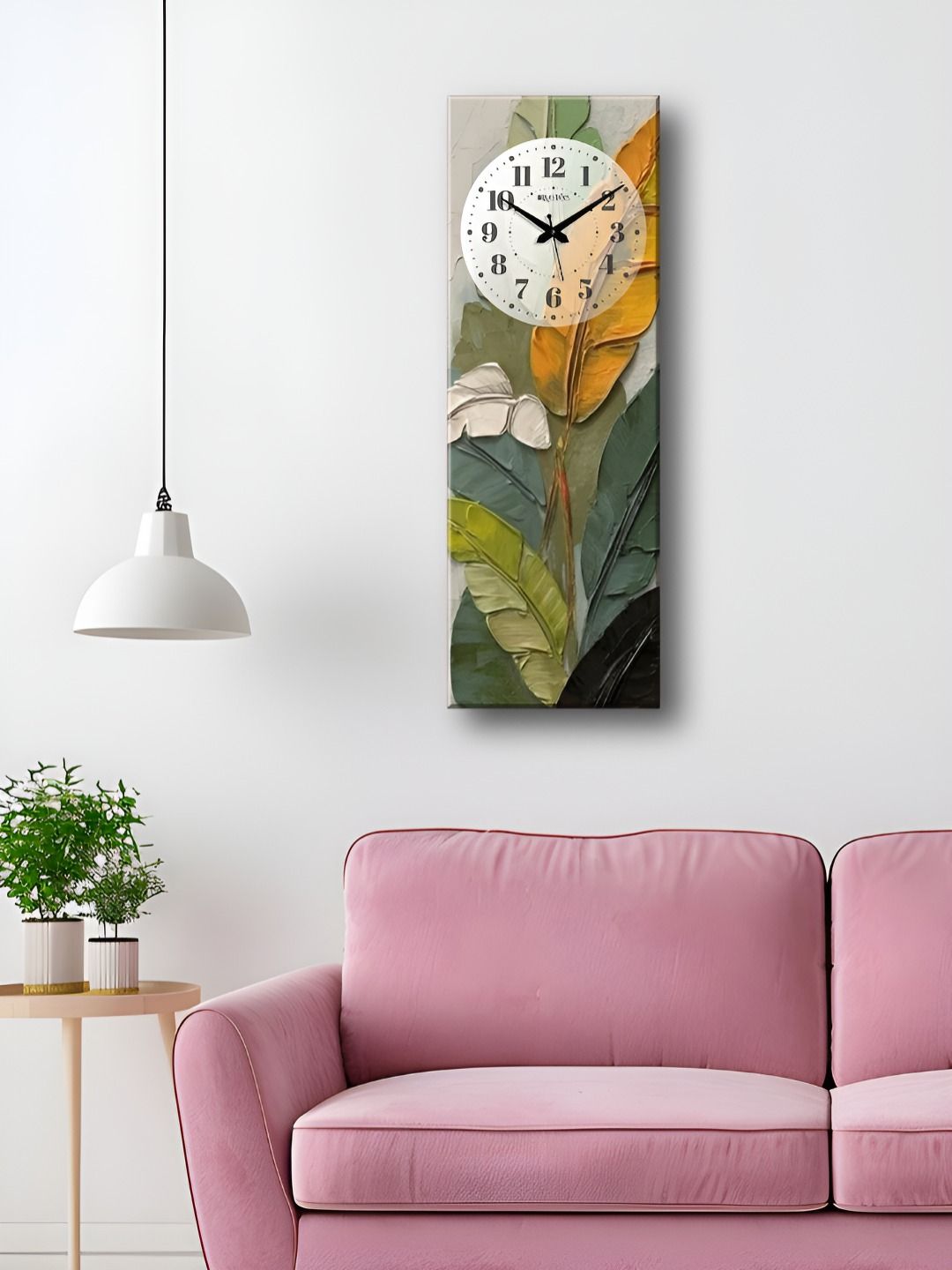 OLIVE TREE Green & White Printed Wooden Contemporary Analogue Wall Clock-picture-37