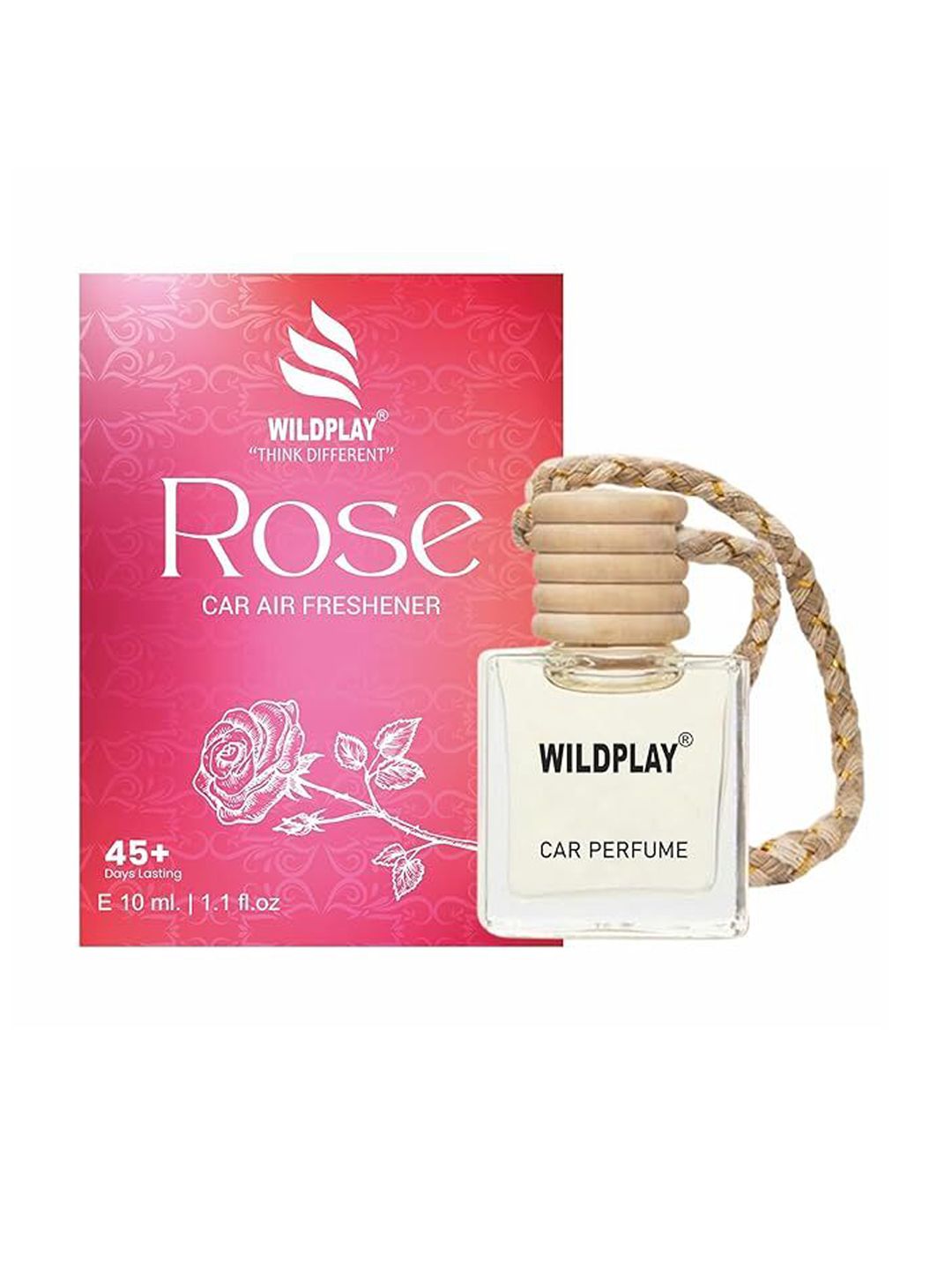 WILDPLAY Pink Rose Car Air Freshener - 10 ml-image-4