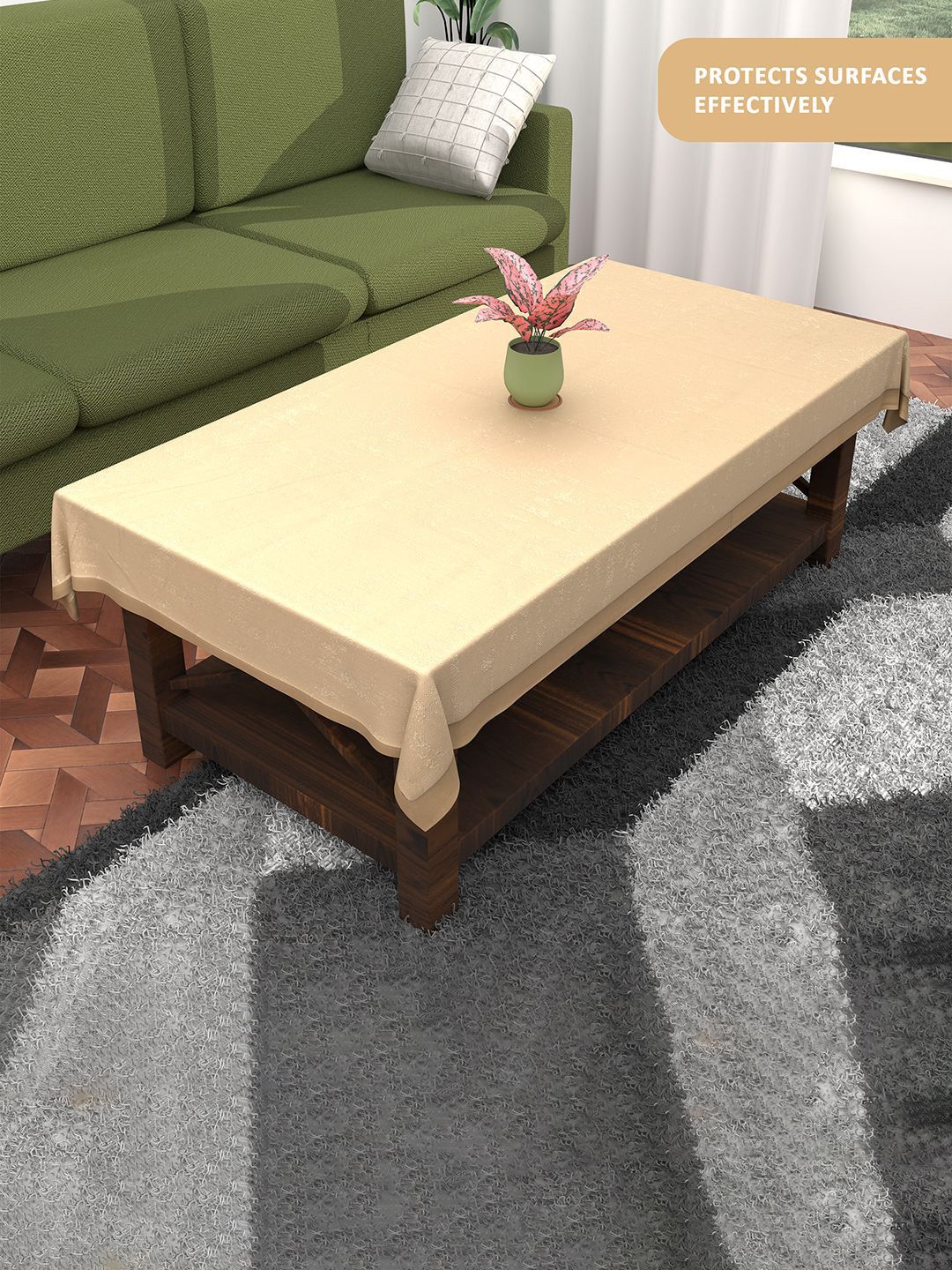 Kuber Industries Beige Abstact Printed Cotton 4-Seater Table Cover-picture-41