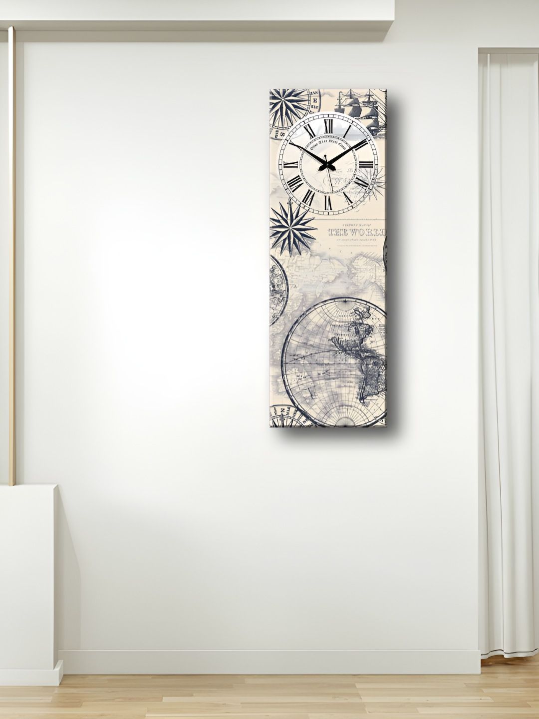 OLIVE TREE Grey & White Printed Wooden Contemporary Analogue Wall Clock-picture-26