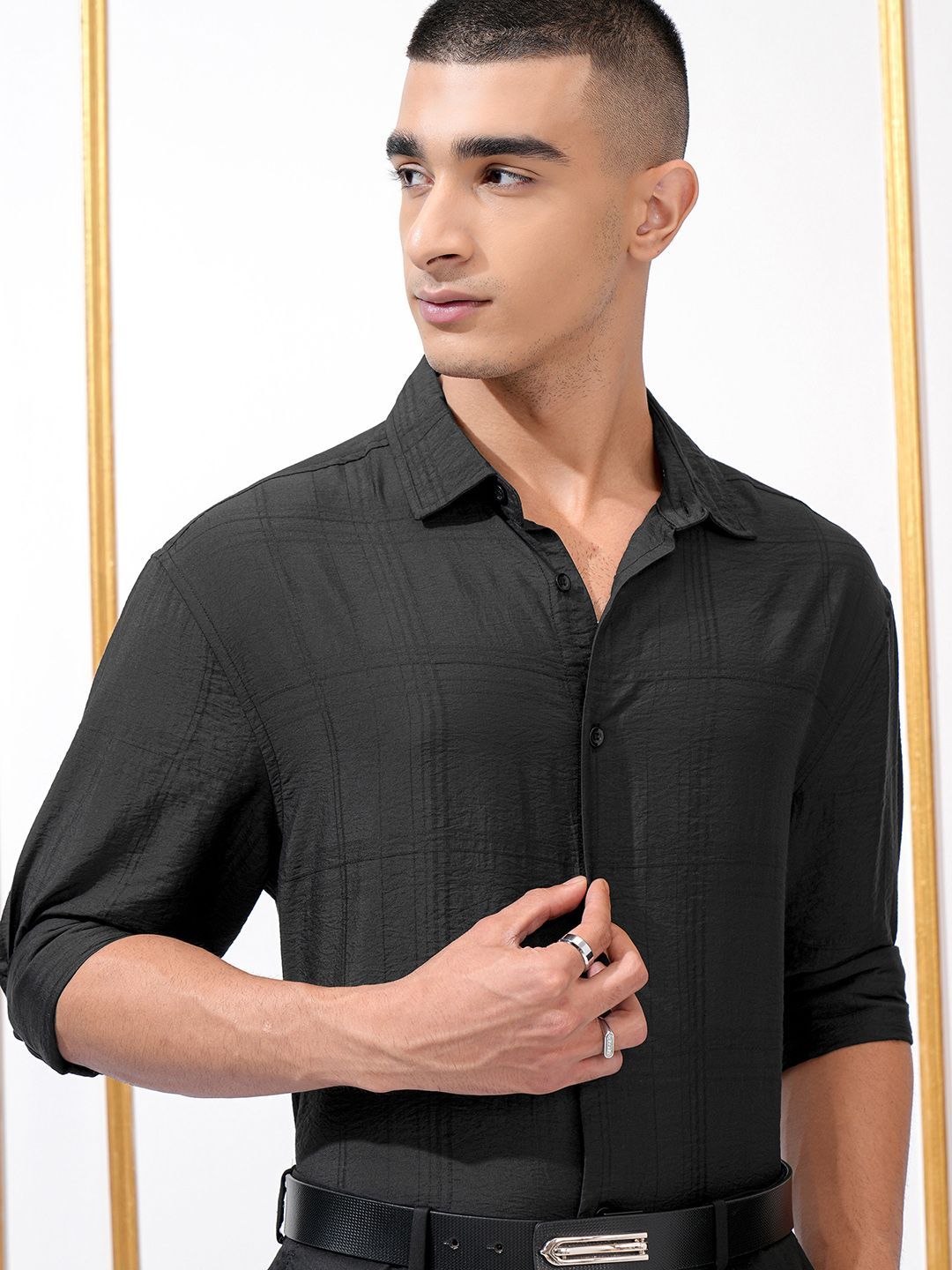 HIGHLANDER Men Slim Fit Opaque Casual Shirt-picture-11