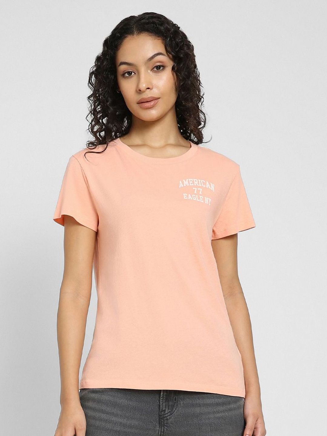 AMERICAN EAGLE OUTFITTERS Women Typography Printed Round Neck Cotton T-shirt-picture-23