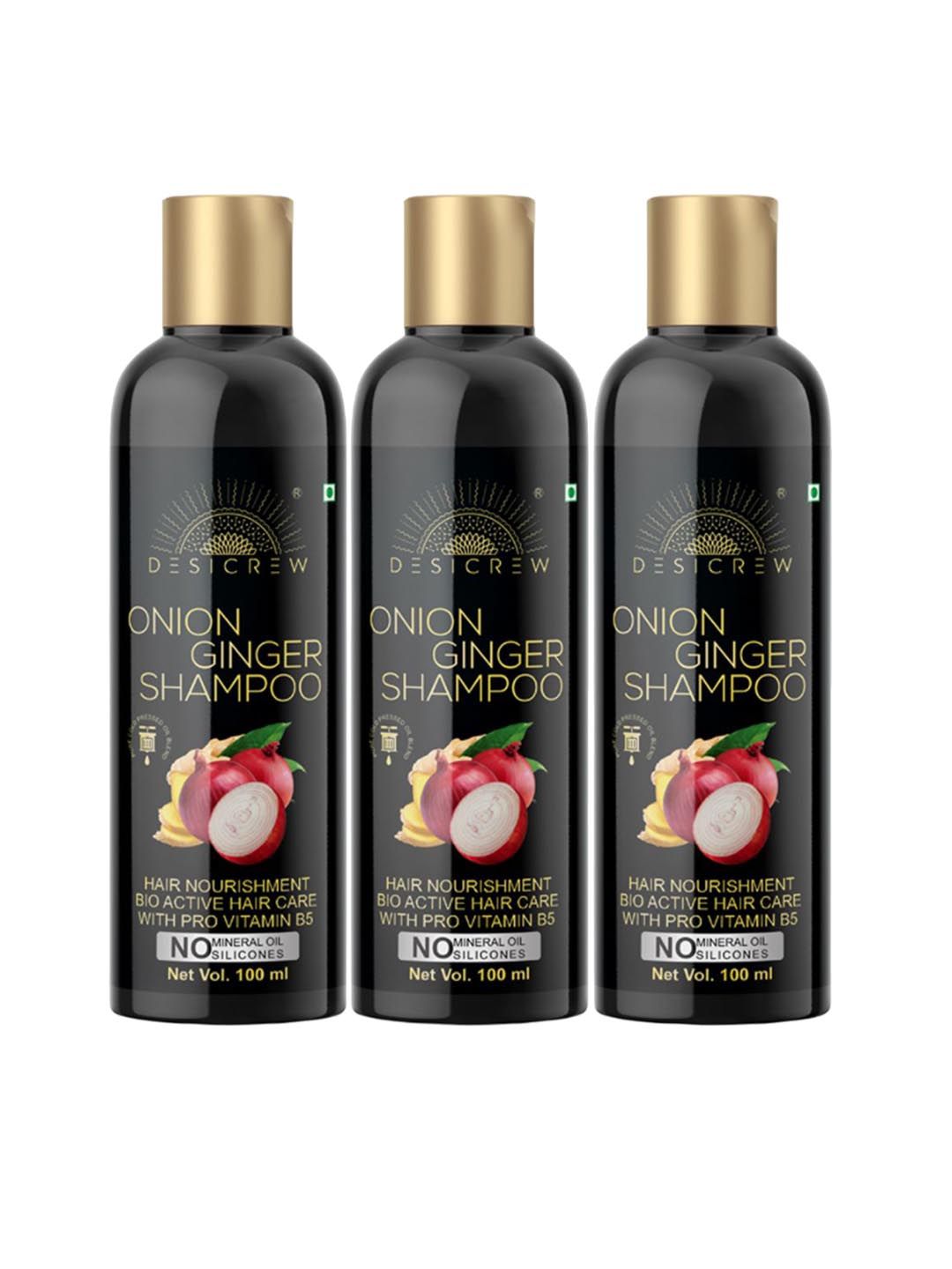 Desi Crew Set Of 3 Onion Ginger Shampoo For Hair Nourishment - 100 ml Each-image-38