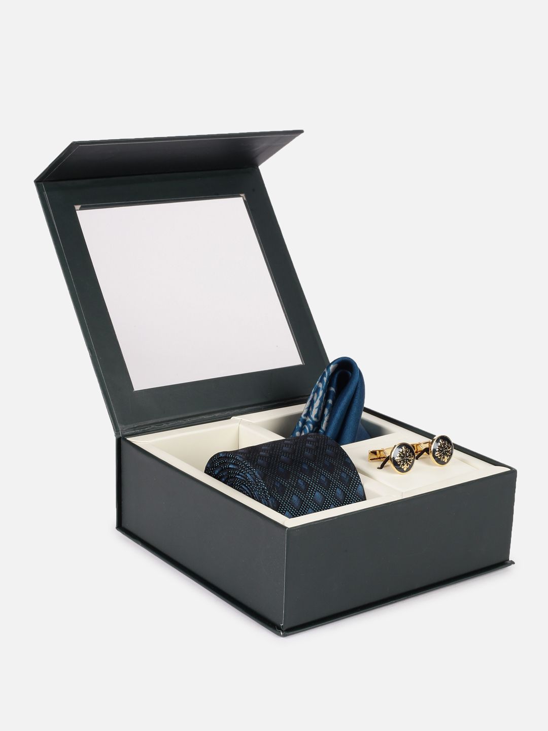 Peter England Men Printed Tie Pocket Square And Cufflink Accessory Gift Sets-picture-16