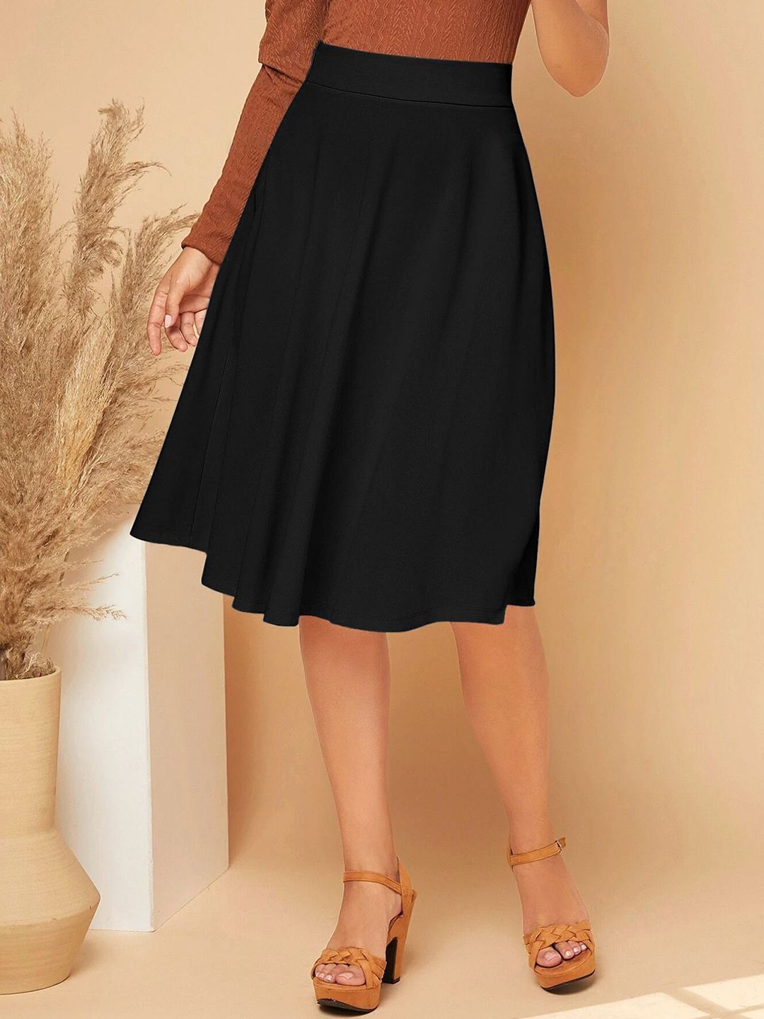 Stylecast X Slyck Women Flared Knee Length Skirts